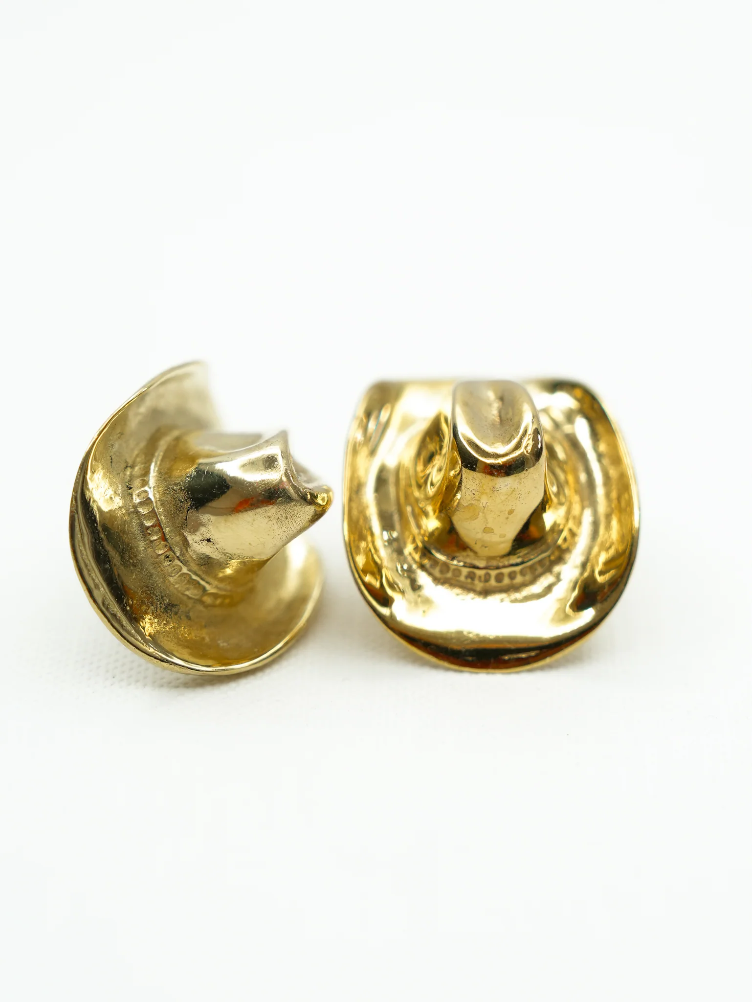 BOHO SOL Brass Cowboy Hat Earrings