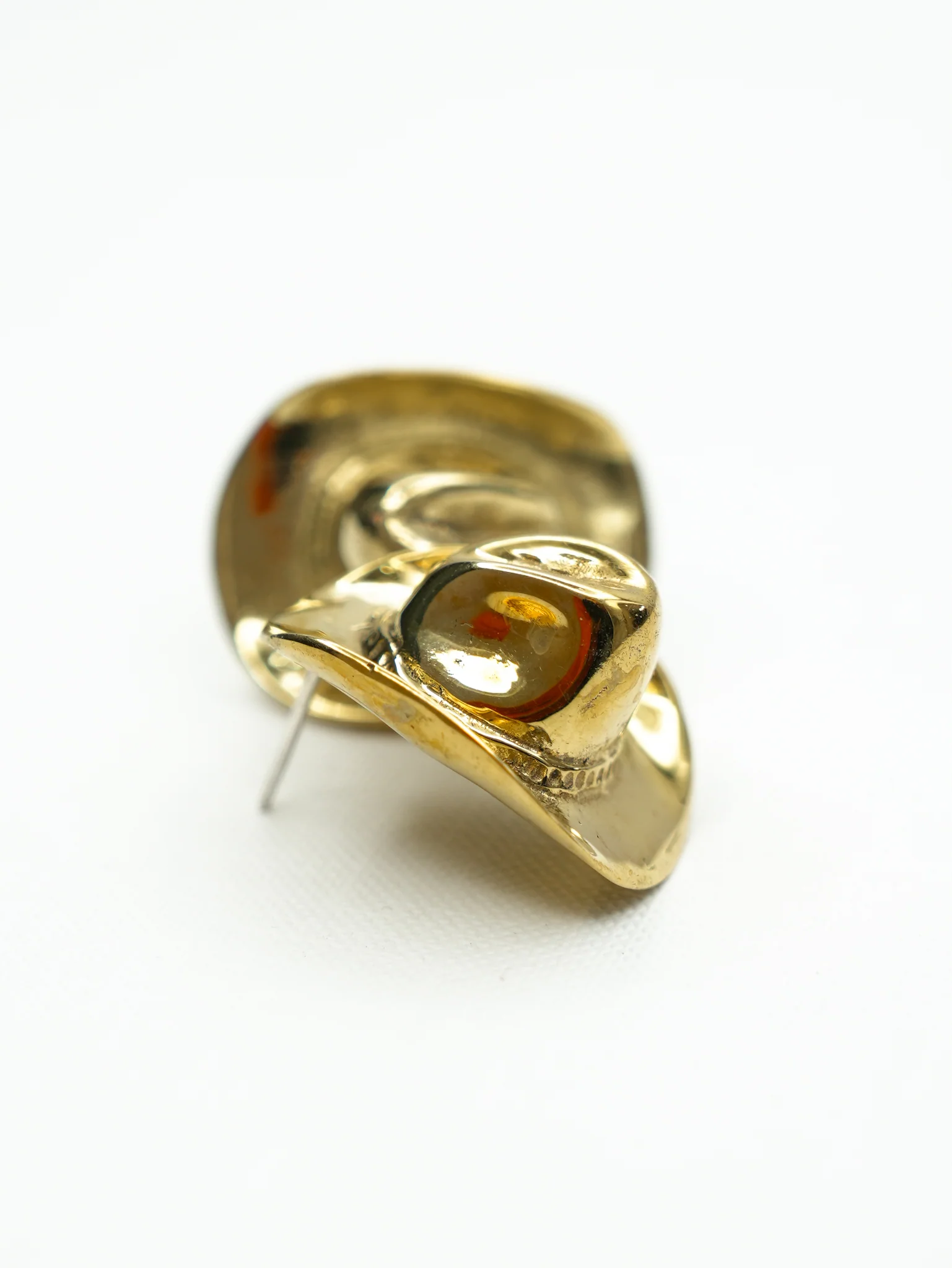 BOHO SOL Brass Cowboy Hat Earrings - Image 2