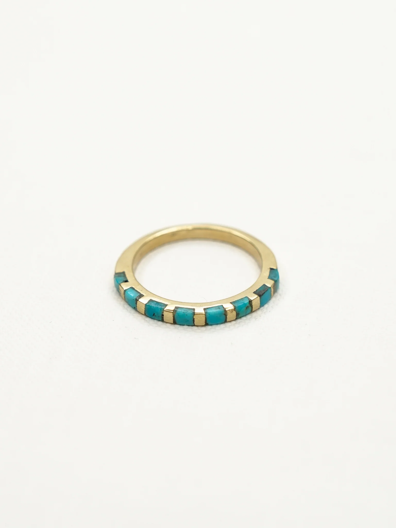 BOHO SOL Brass Mini Inlaid Stacker Ring - Image 5