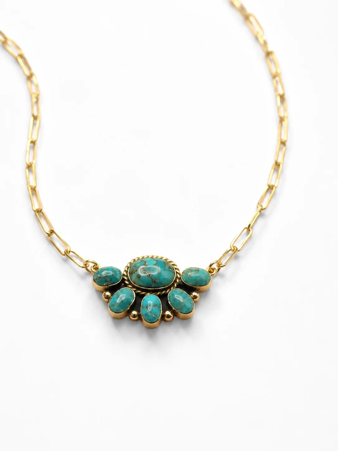 BOHO SOL Brass Small Chunky Half Cluster Necklace - Image 2