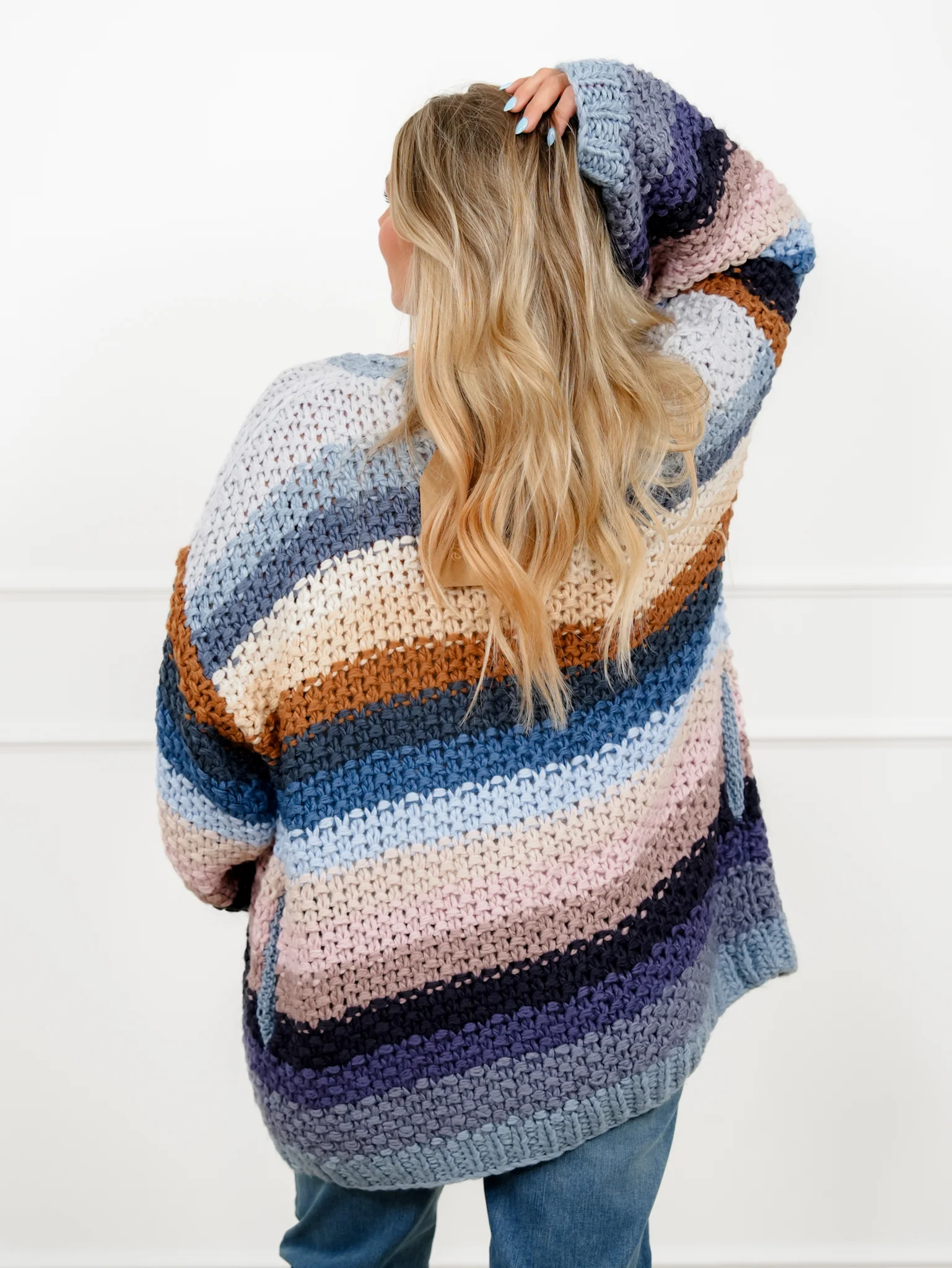Restock! Crochet Long Sleeve Open Front Cardigan - Image 6