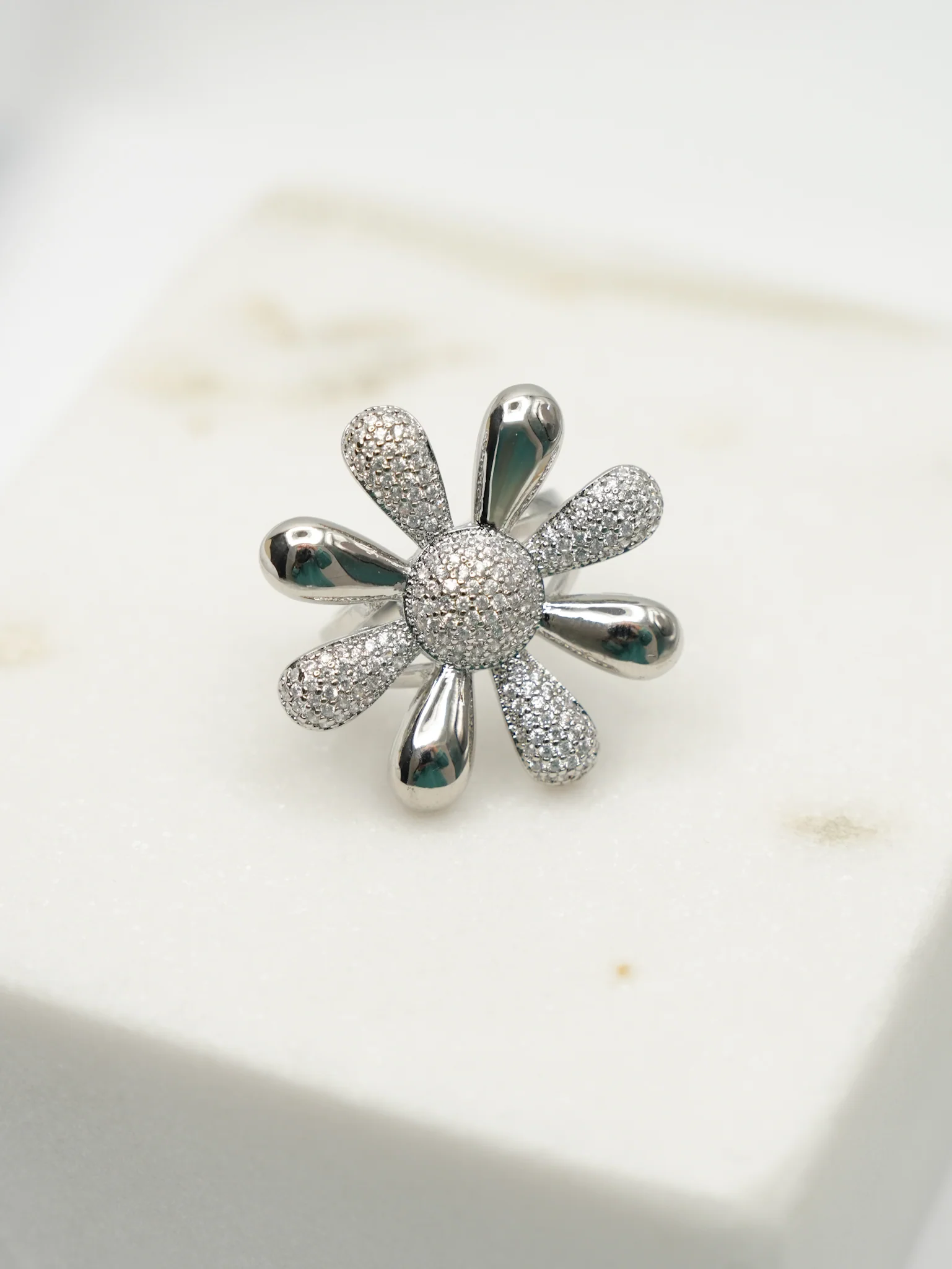CZ Flower Ring - Image 2