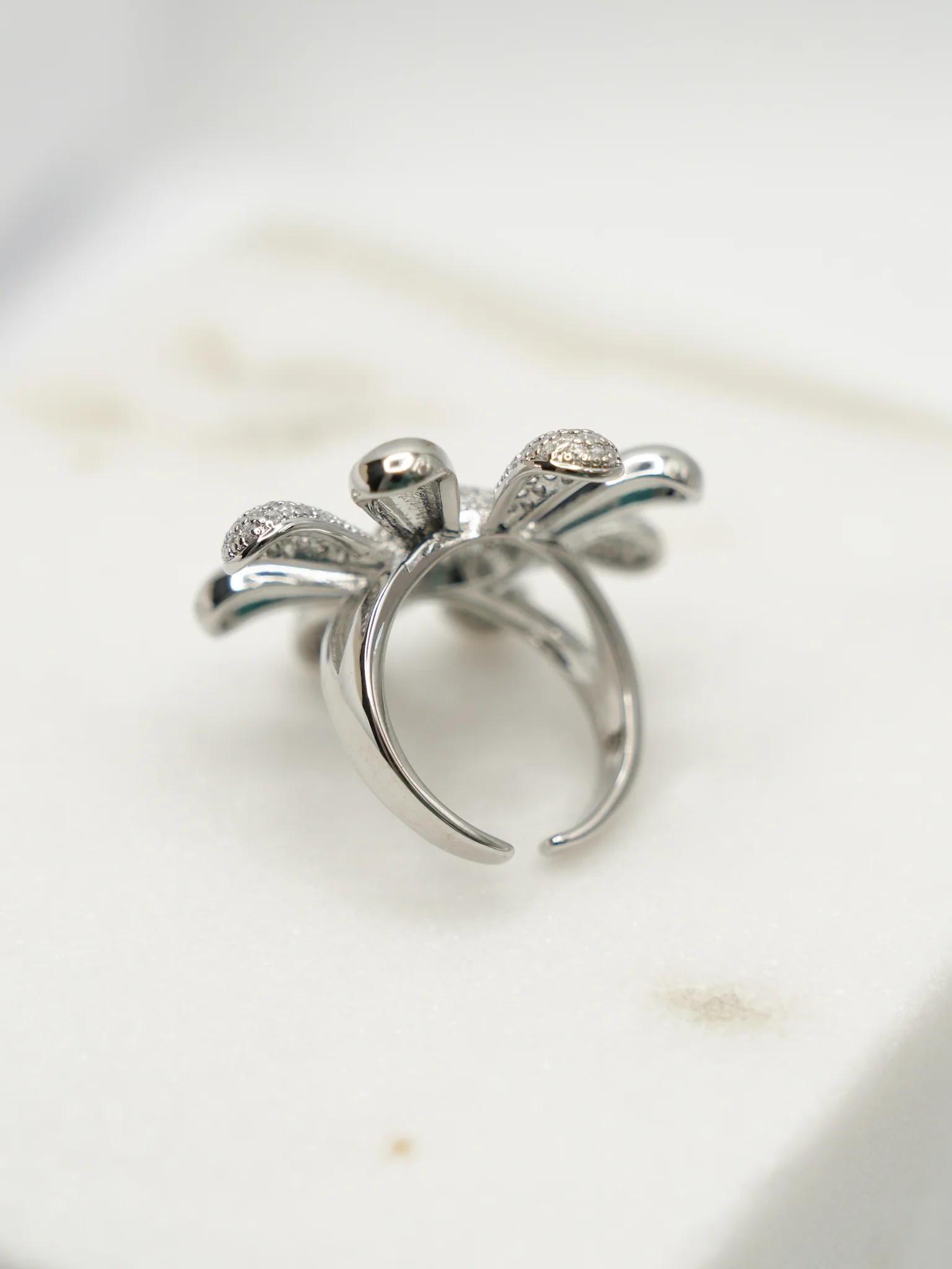 CZ Flower Ring - Image 3