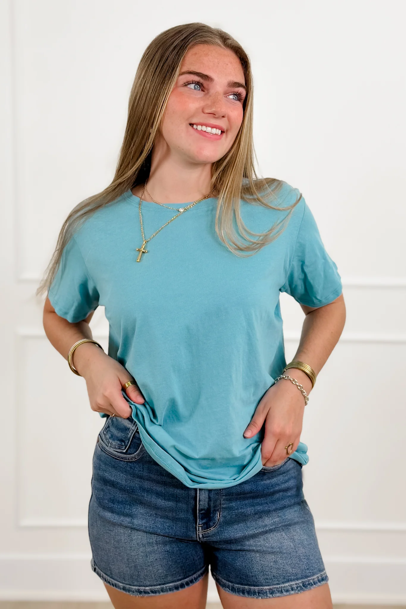 Door Buster! Plus/Reg Zenana Cotton Round Neck Tee - Image 5