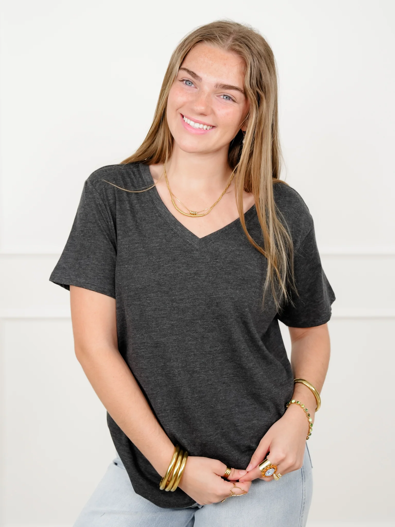 Door Buster! Plus/Reg Zenana Cotton Short Sleeve V Neck Tee - Image 11