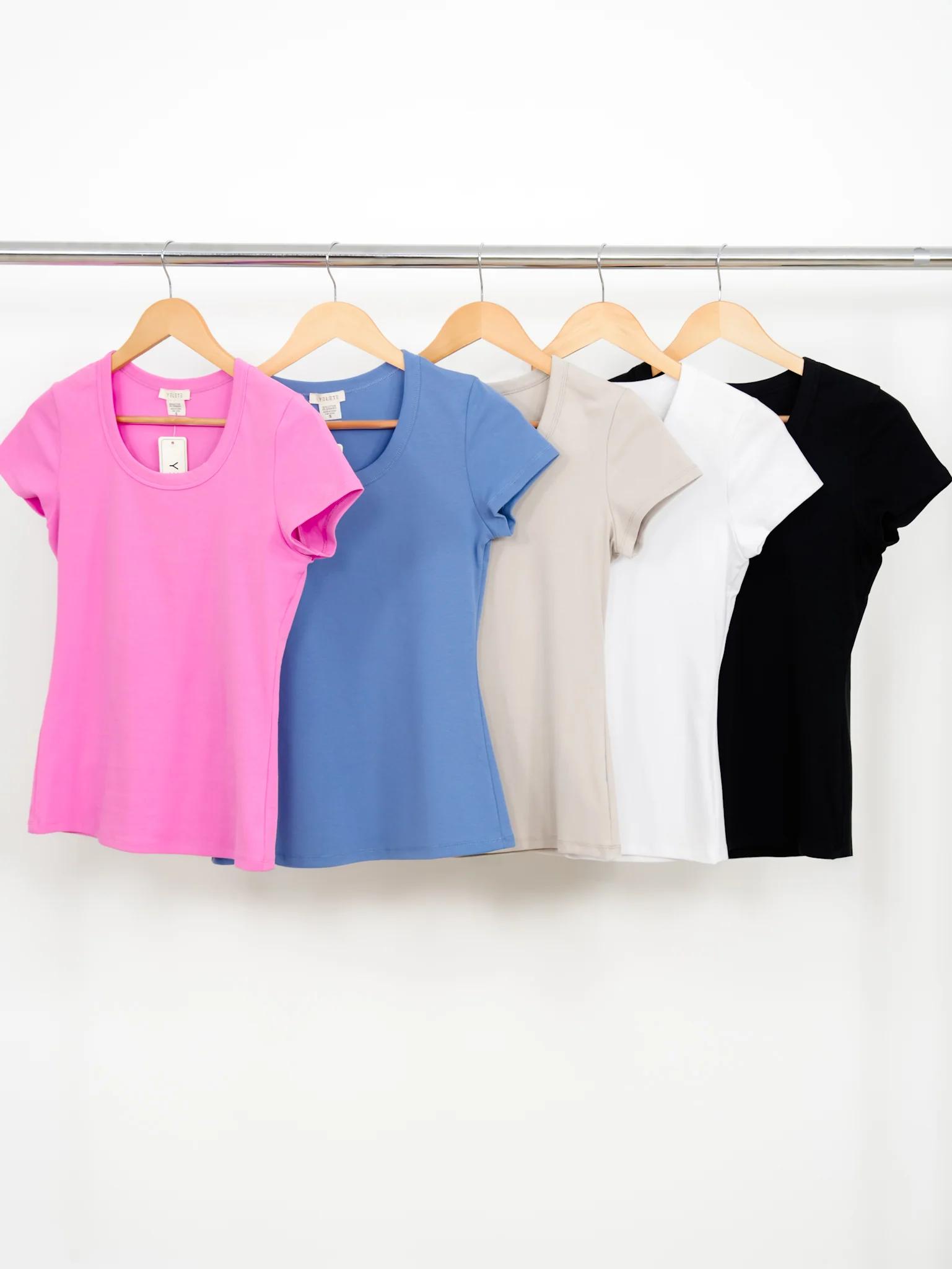 Restock! Door Buster! Plus/Reg Solid Basic Short Sleeve Round Neck Top - Image 2