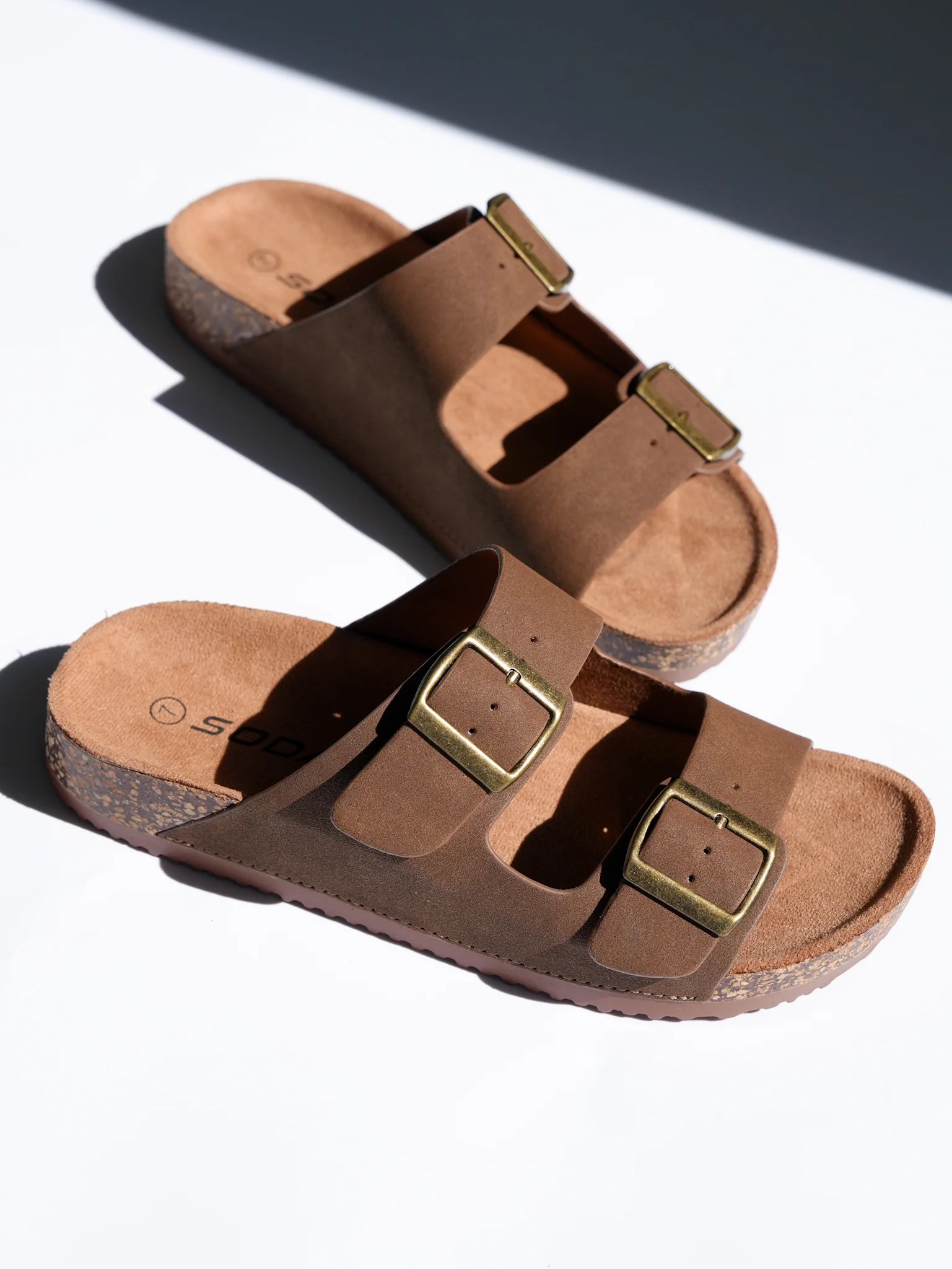 Double Buckle Cork Footbed Slide Sandal - Image 5