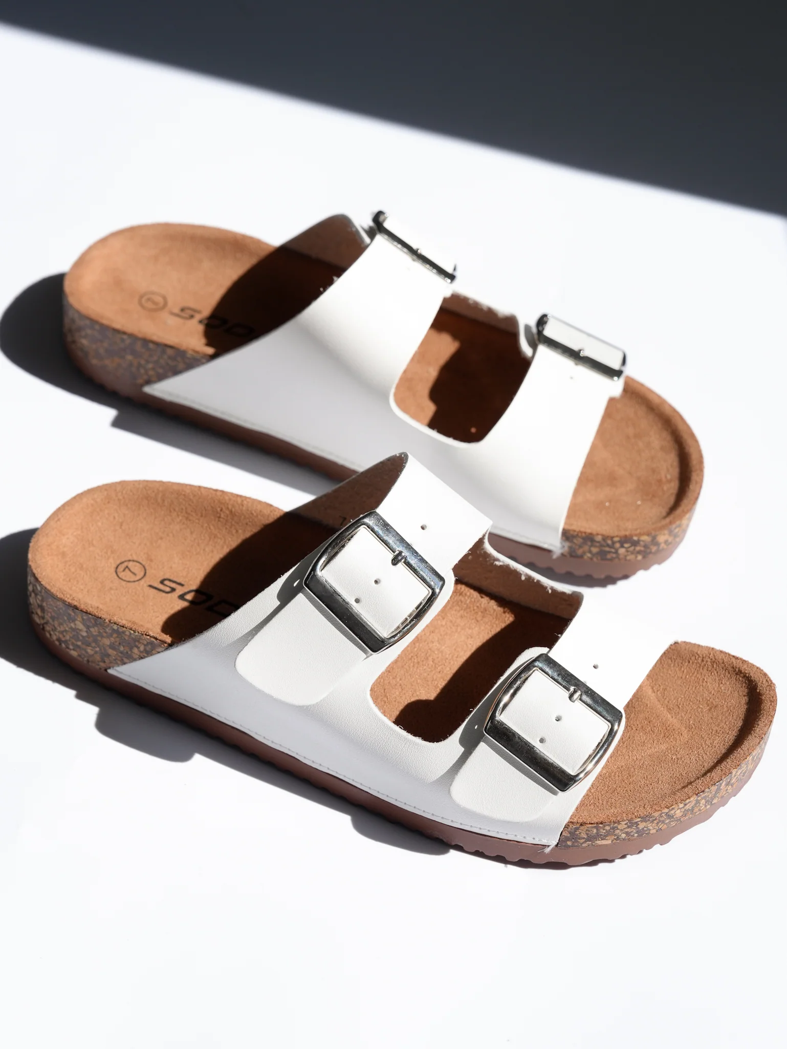 Double Buckle Cork Footbed Slide Sandal - Image 6