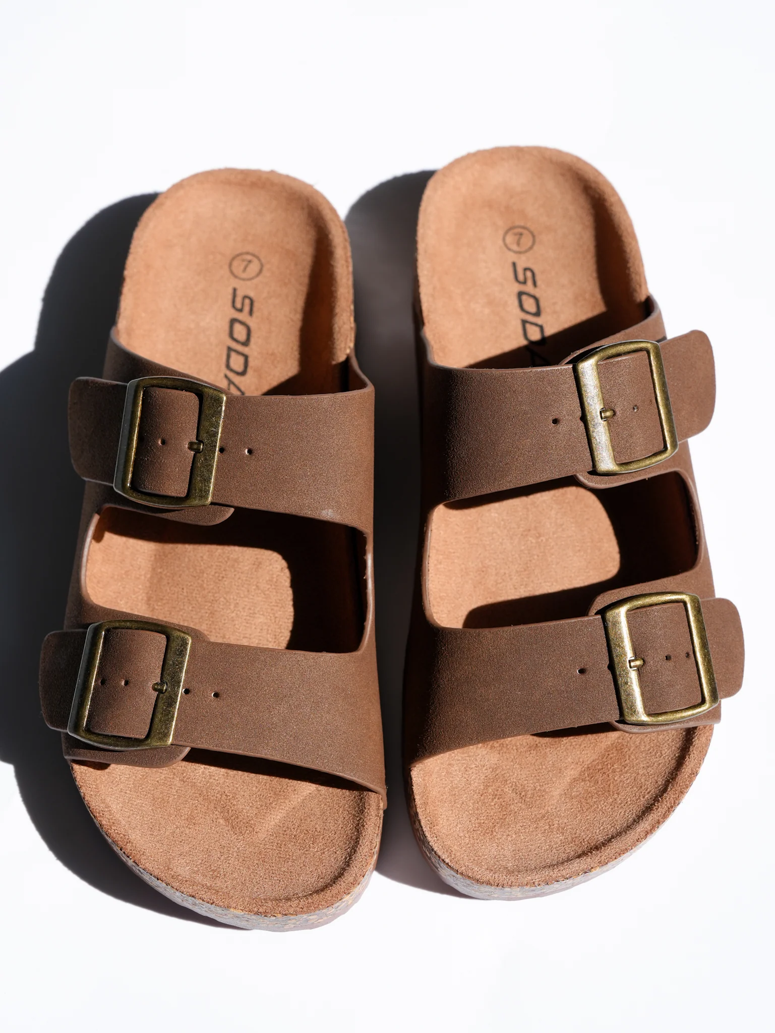 Double Buckle Cork Footbed Slide Sandal - Image 8