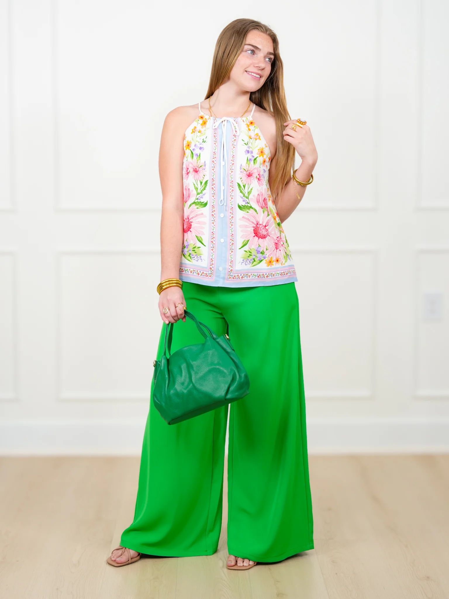 Floral Pattern Halter Neck Top - Image 3