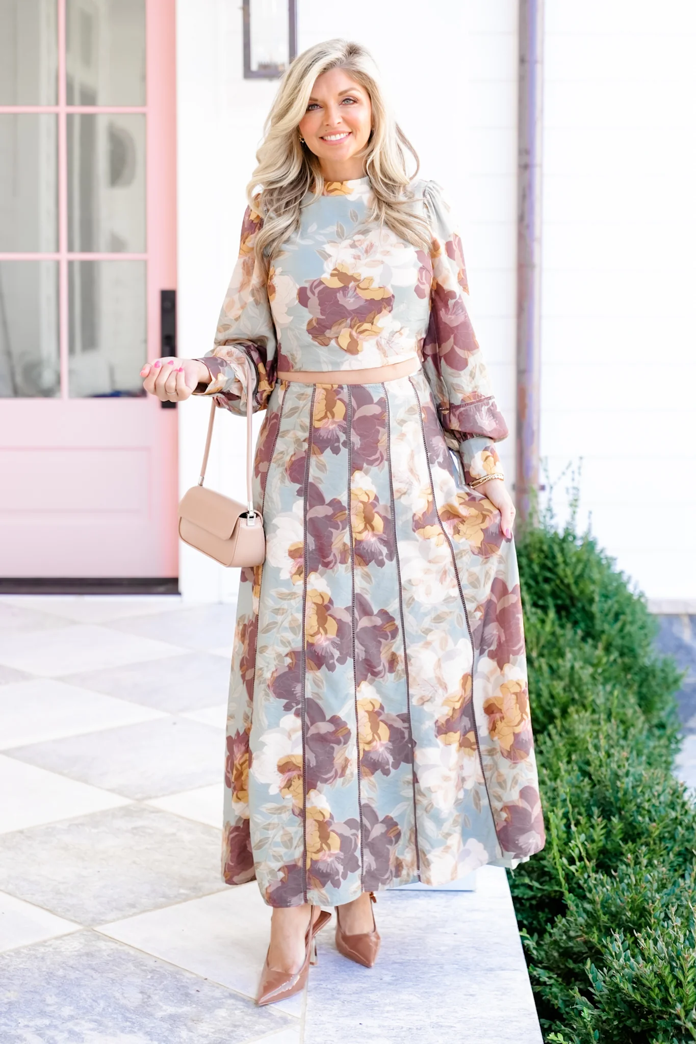 Floral Print Maxi Skirt with Side Zipper - Image 4