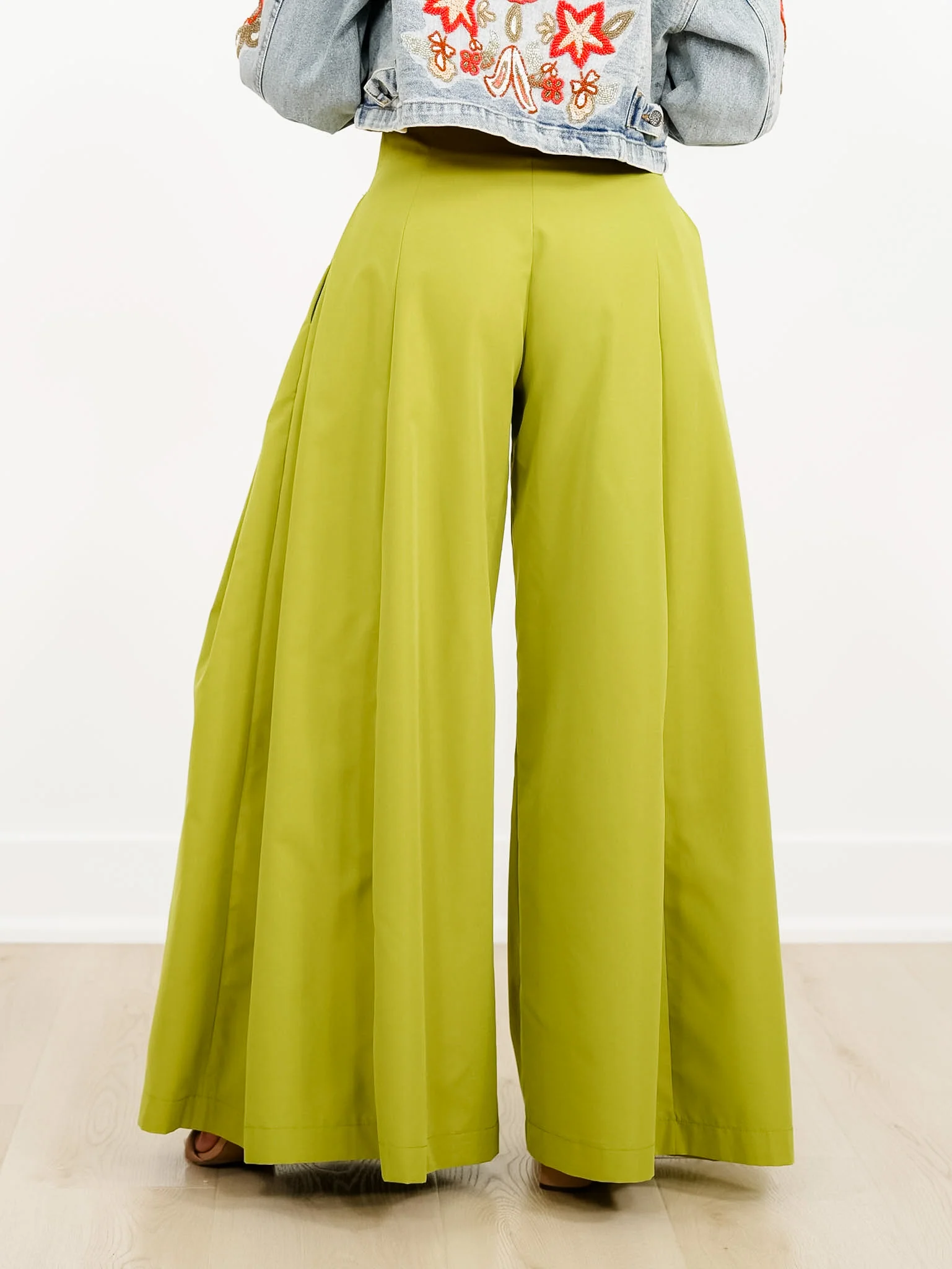 High Waist Wide Leg A-Line Palazzo Pants - Image 2