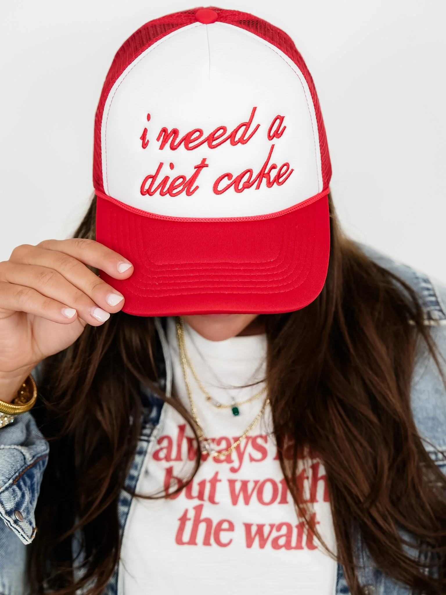 Restock! "I Need A Diet Coke" Embroidered Trucker Hat