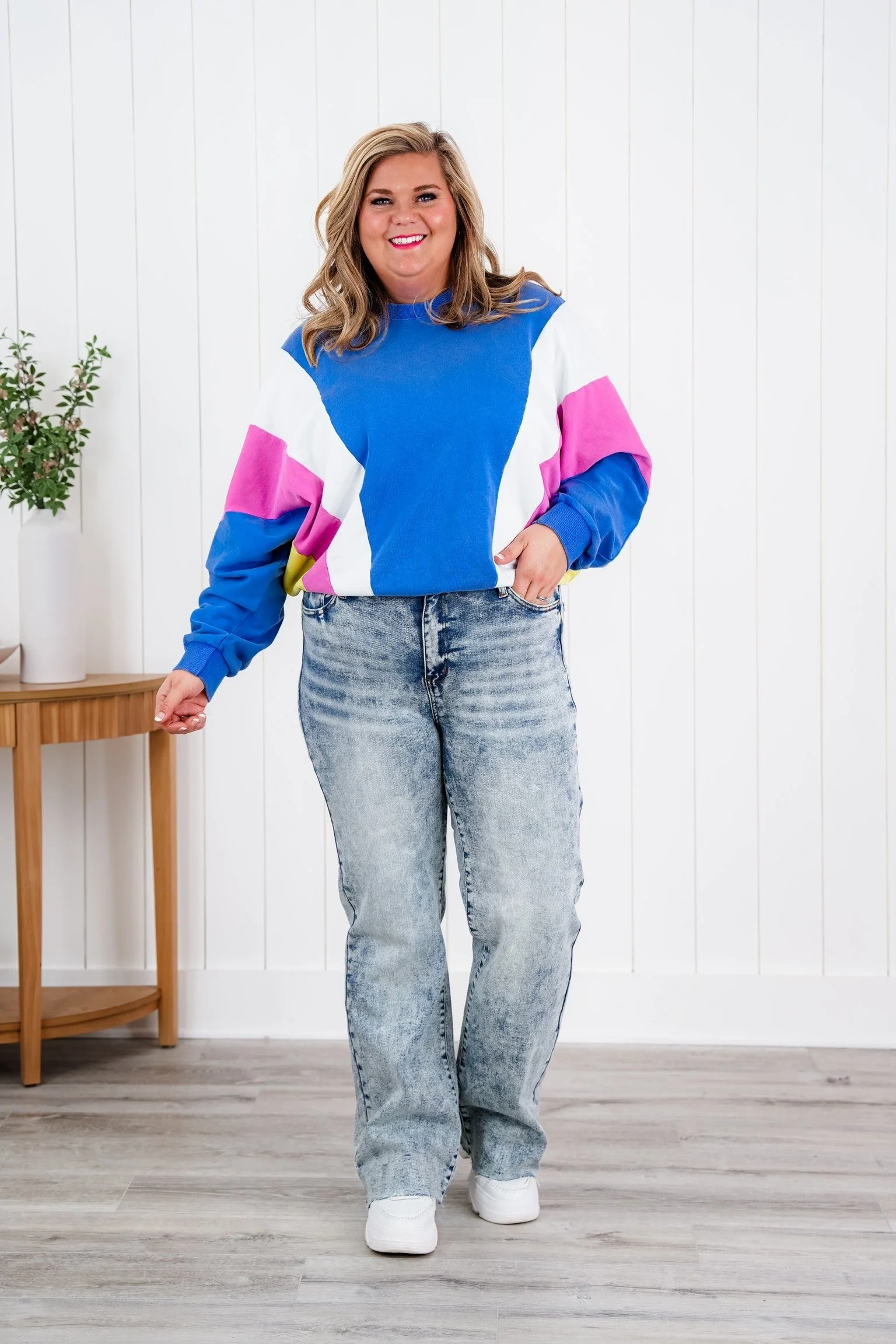 Judy Blue Bad Blood High Rise Light Mineral Wash Raw Hem Wide Leg Jeans - Image 12
