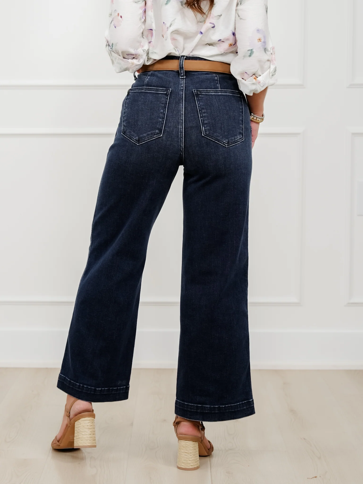Judy Blue the Jasmine High Rise Dark Wash Wide Leg Ankle Trouser Jeans - Image 6