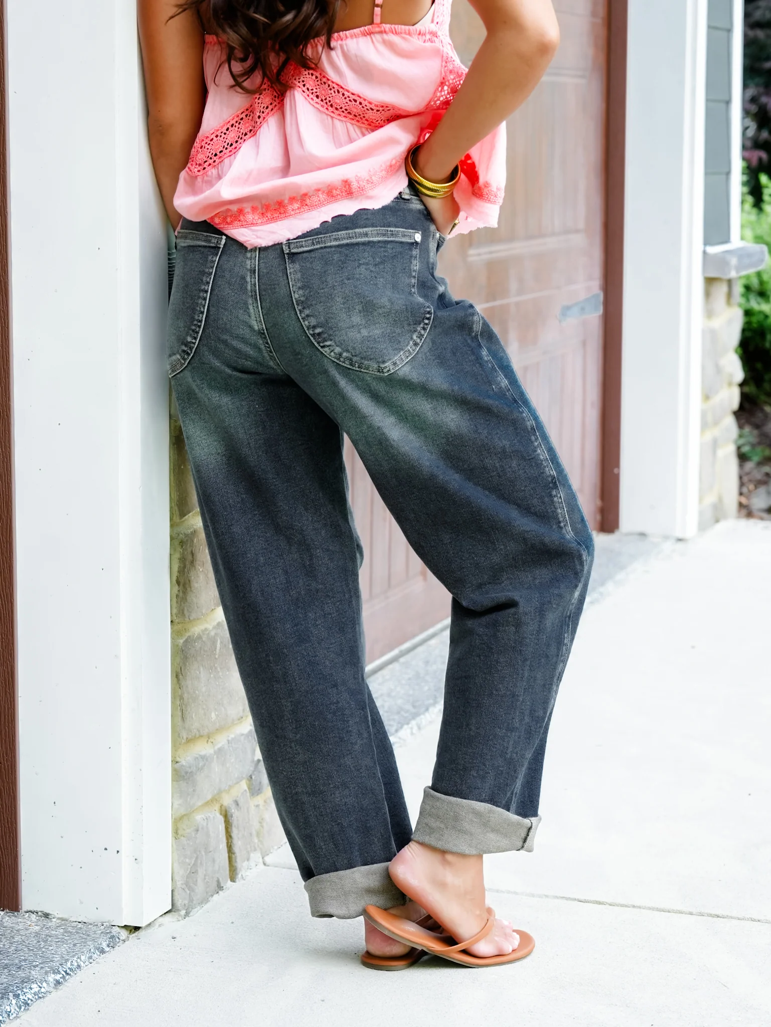 Judy Blue High Rise Medium Wash Marlow Arc Leg Jeans with Double Button - Image 6