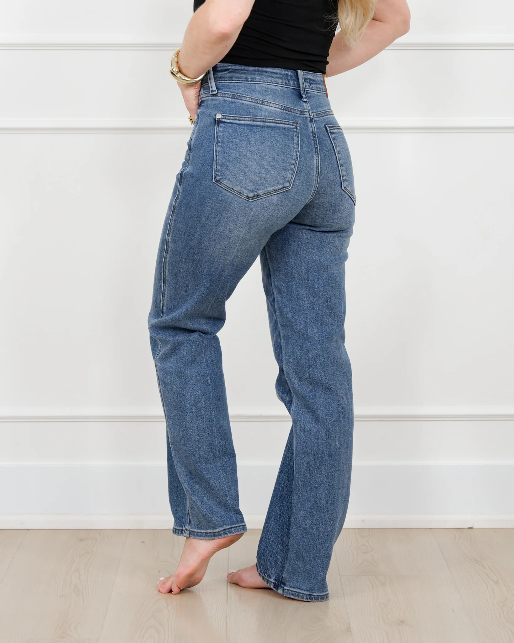 Restock! Judy Blue ALEX'S FAVE Mid Rise Medium Wash Button Fly Rigid Magic Slim Straight Leg Jeans - Image 10