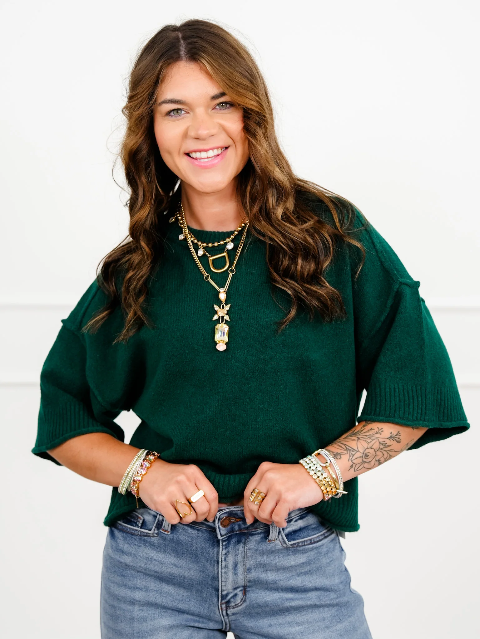 Knit Solid Color Short Sleeve Top - Image 3