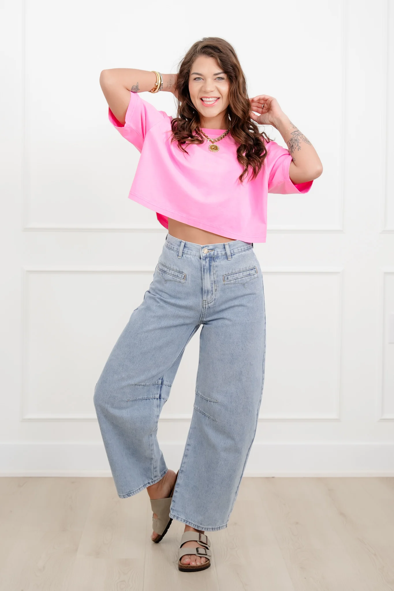 Restocks! Light Wash High Rise Barrel Jeans - Image 3