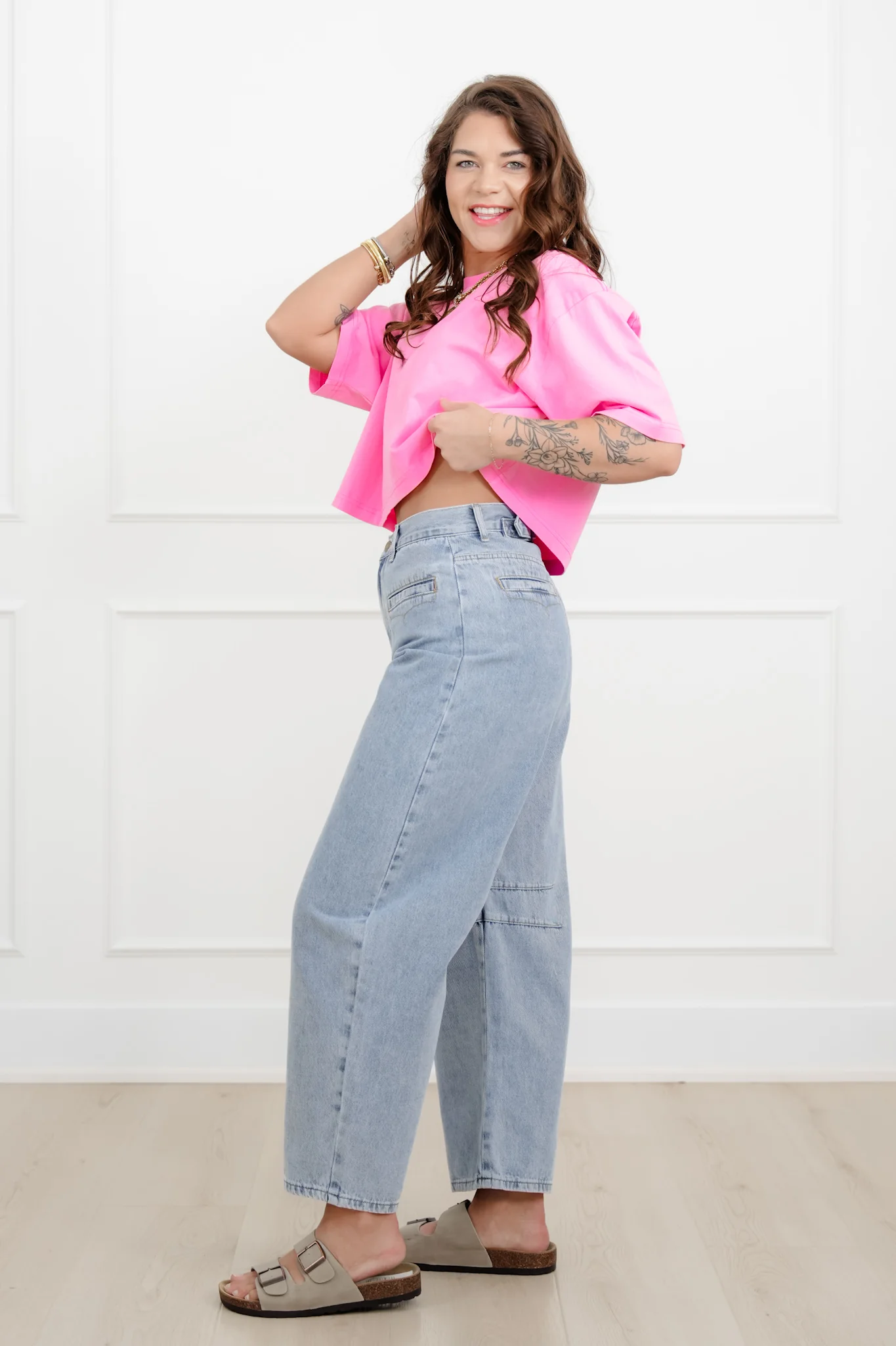 Restocks! Light Wash High Rise Barrel Jeans - Image 6