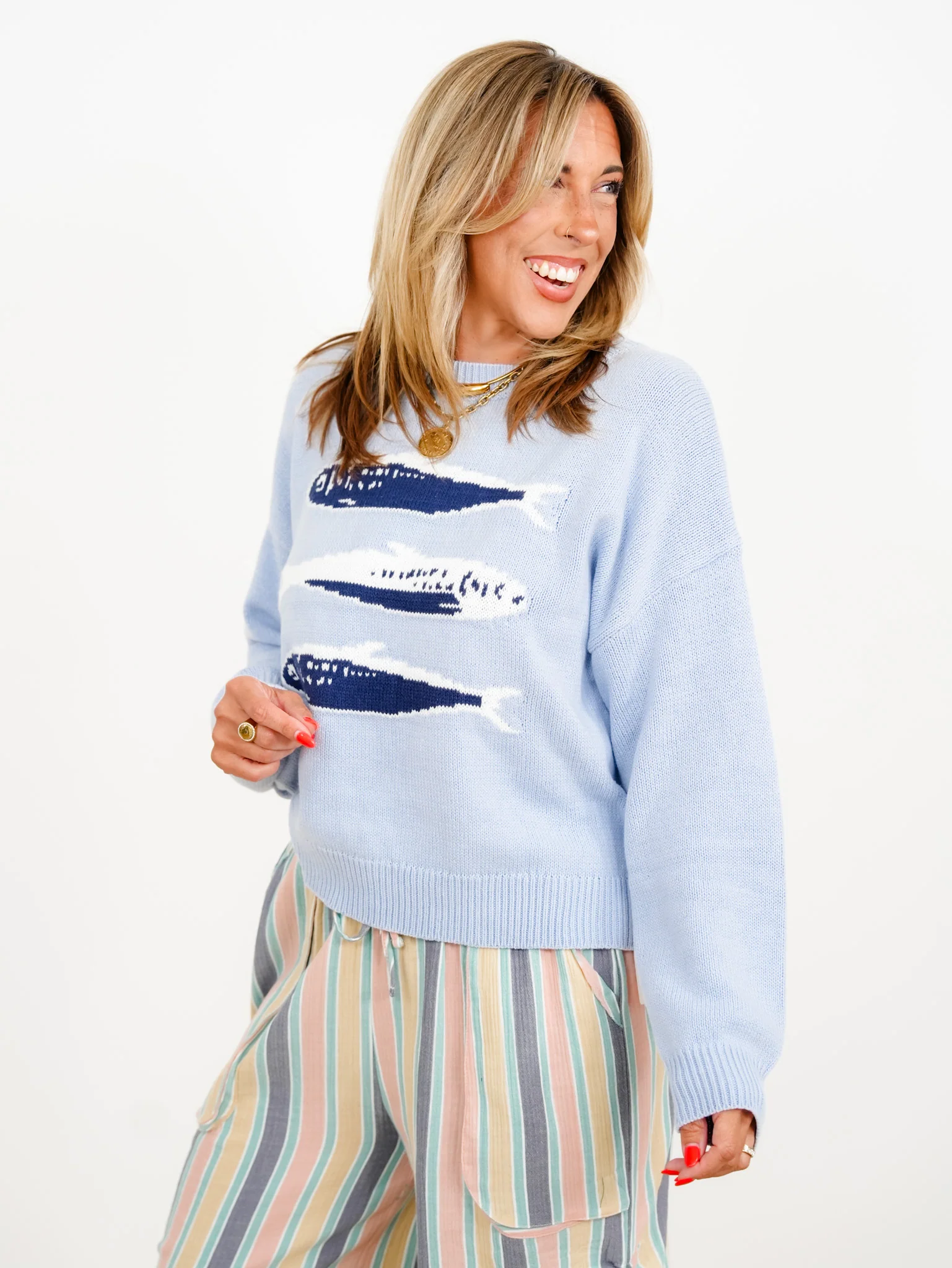 Long Sleeve Sardine Trio Pullover Sweater - Image 3