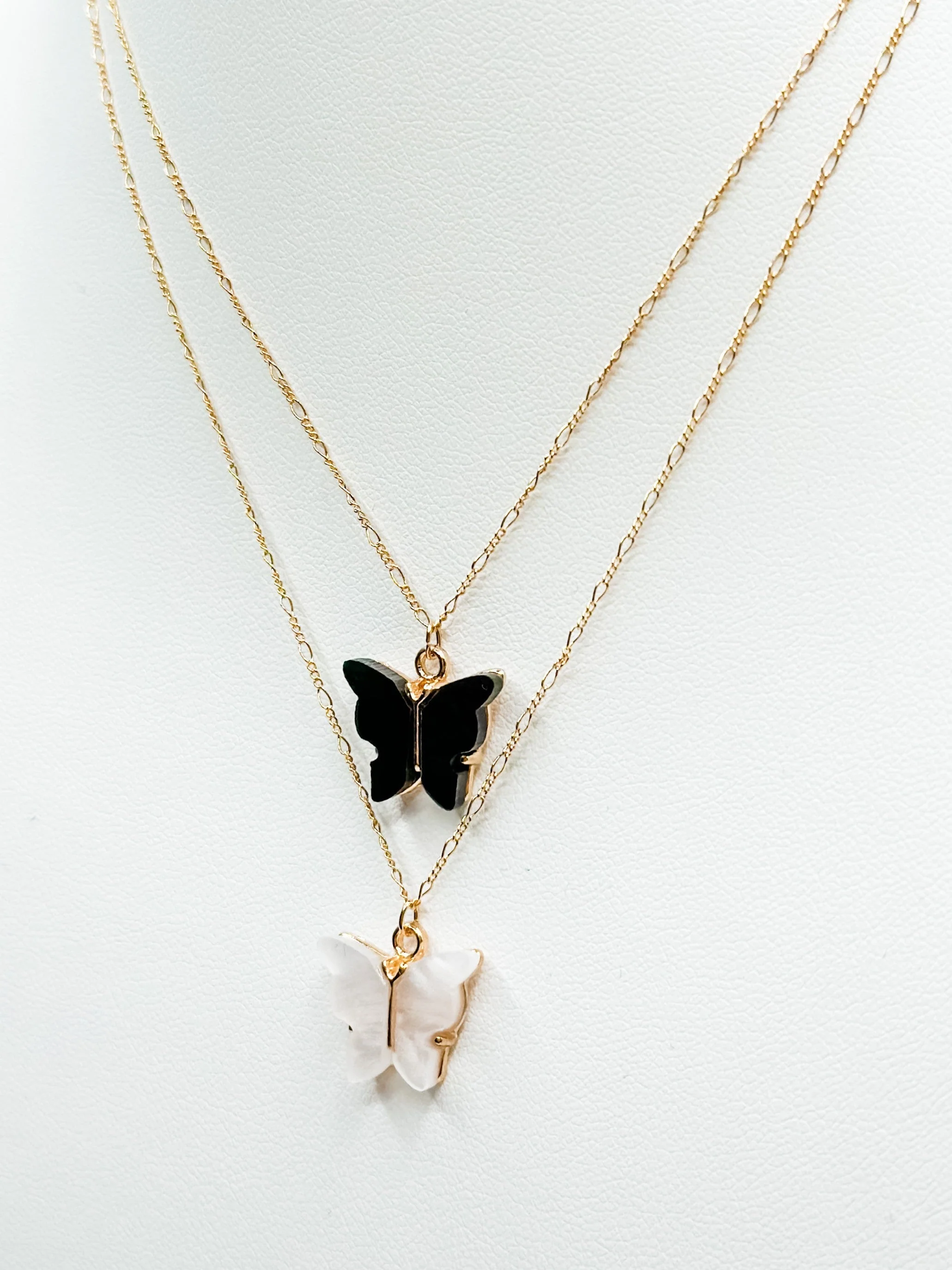 Love, Poppy Shimmer Stone Butterfly Necklace - Image 3