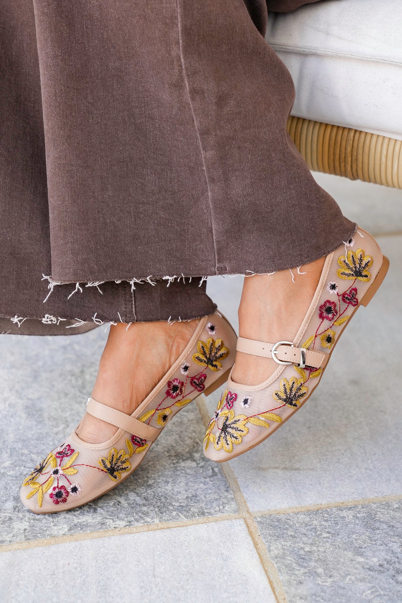 MIA Floral Embroidered Mary Jane Flats - Image 2