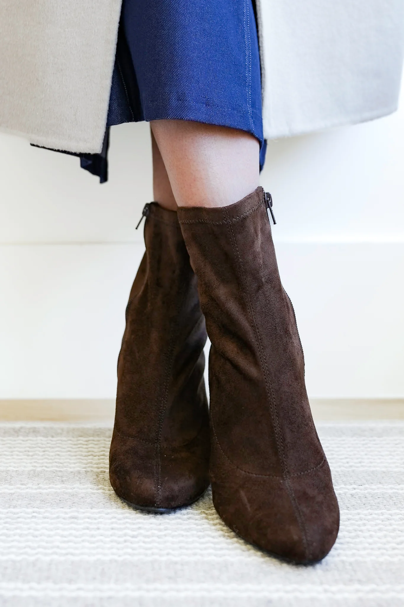 MIA Sleek Vegan Suede Block Heel Ankle Boot - Image 2