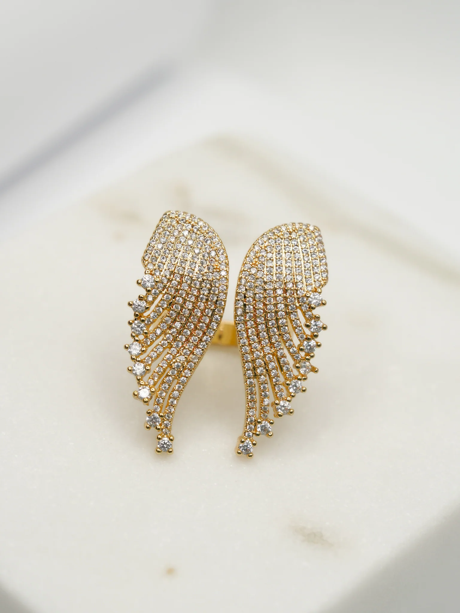 Restock! CZ Angel Wings Ring - Image 2