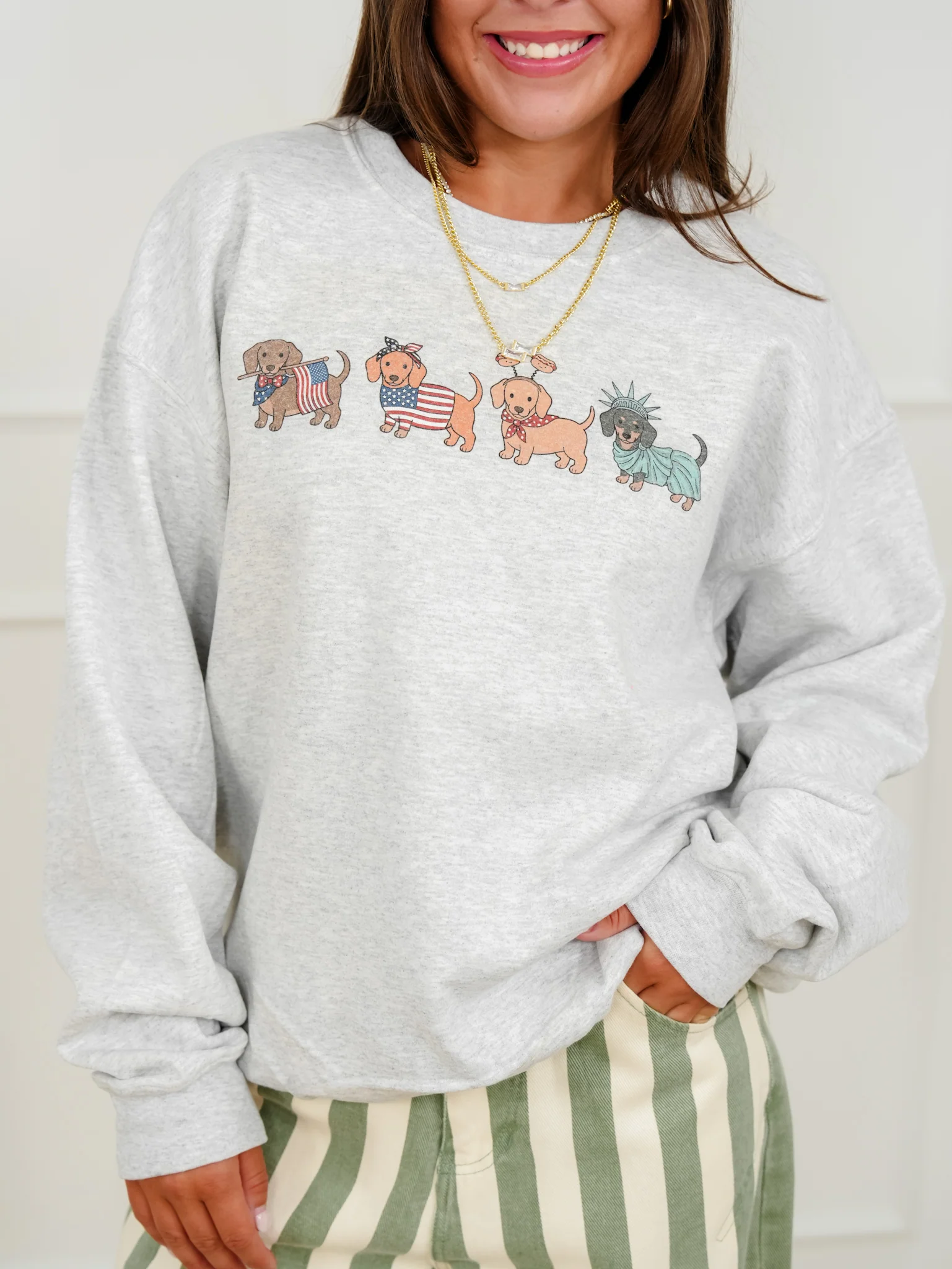 Plus/Reg Long Sleeve American Dogs Graphic Sweatshirt - Image 3