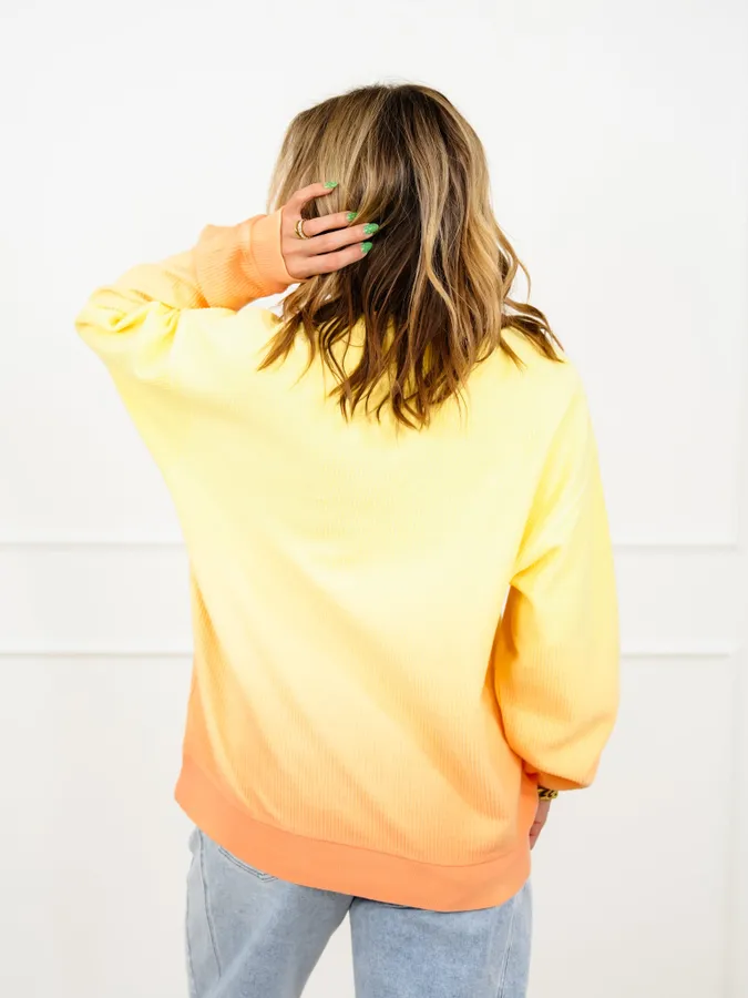 Plus/Reg Dip Dyed Corded Long Sleeve Pullover Top - Image 17