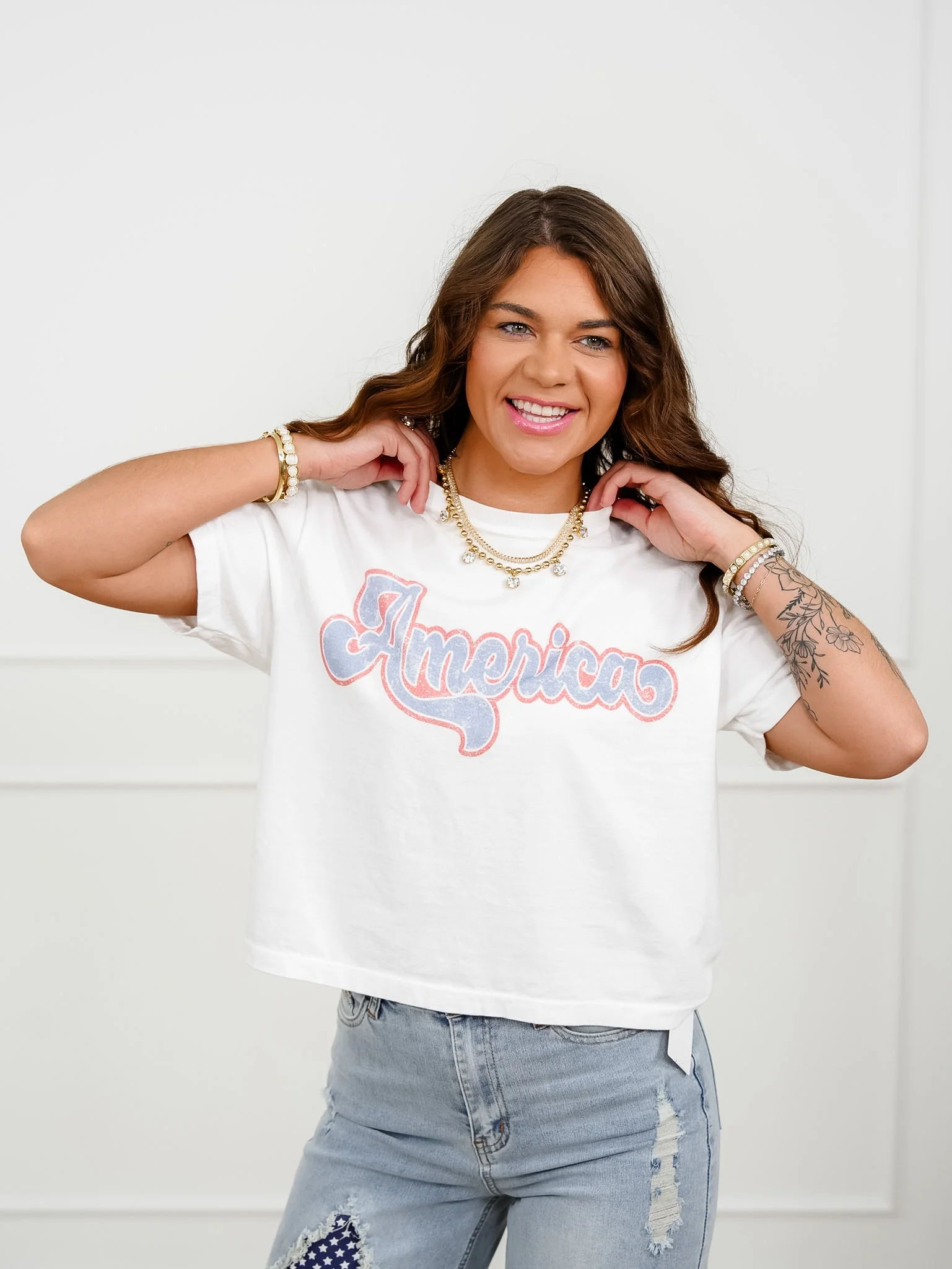 Plus/Reg Short Sleeve "America" Graphic Tee - Image 2