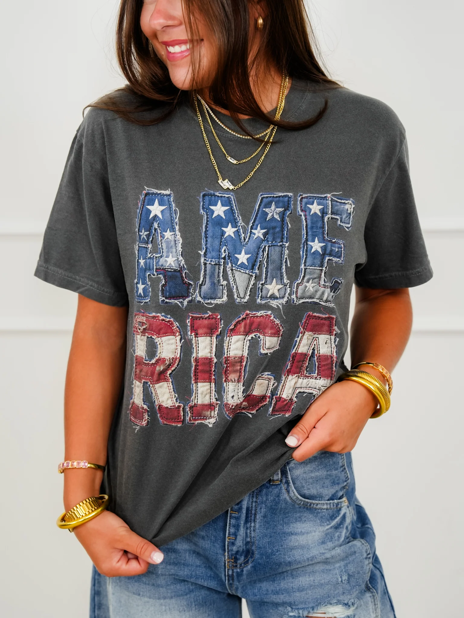Plus/Reg Short Sleeve "America" Graphic Tee - Image 2
