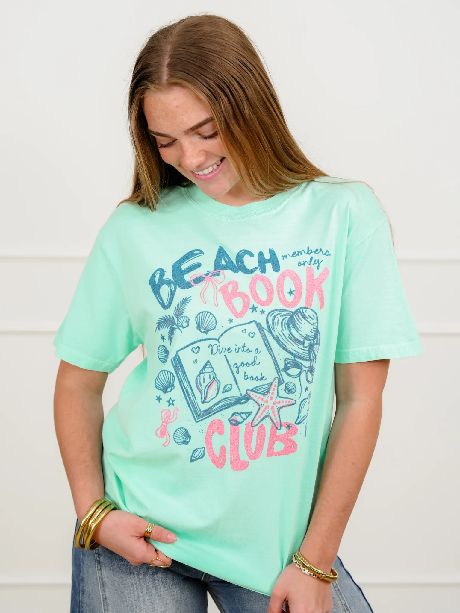 Plus/Reg Short Sleeve "Beach Book Club" Graphic Tee - Image 3