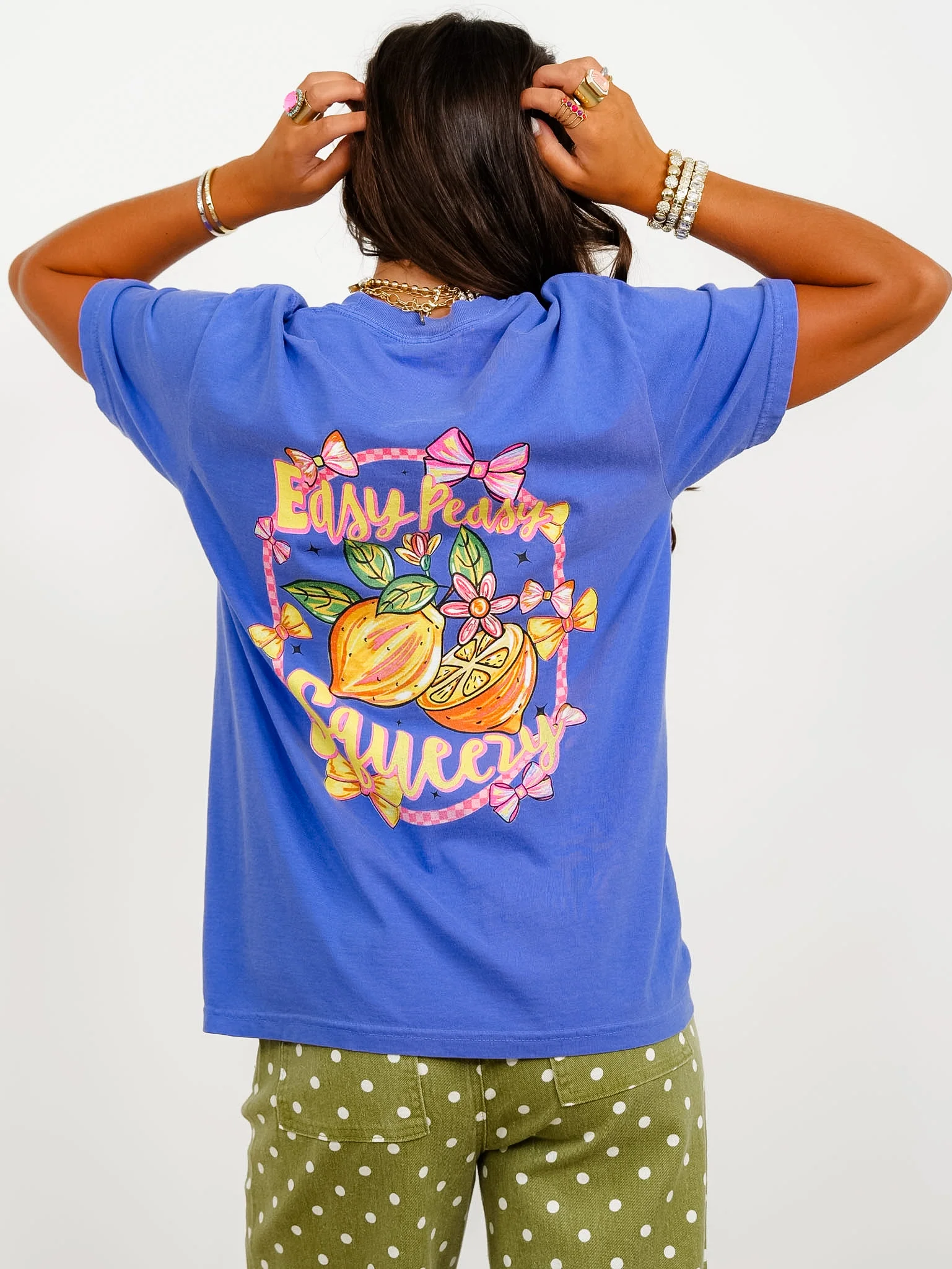 Plus/Reg Short Sleeve Blue Easy Peasy Lemon Squeezy Graphic Tee - Image 2