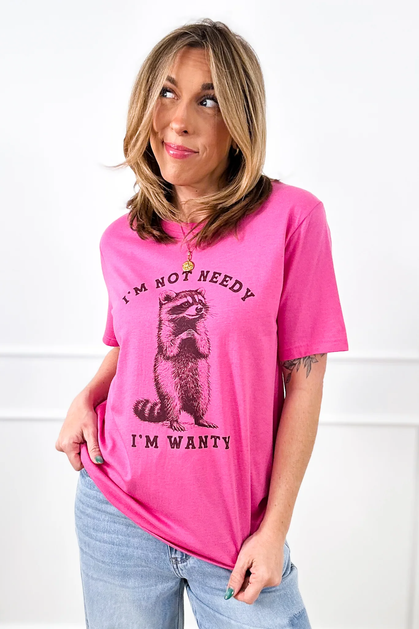 Plus/Reg Short Sleeve "I'm Not Needy, I'm Wanty" Graphic Tee - Image 2