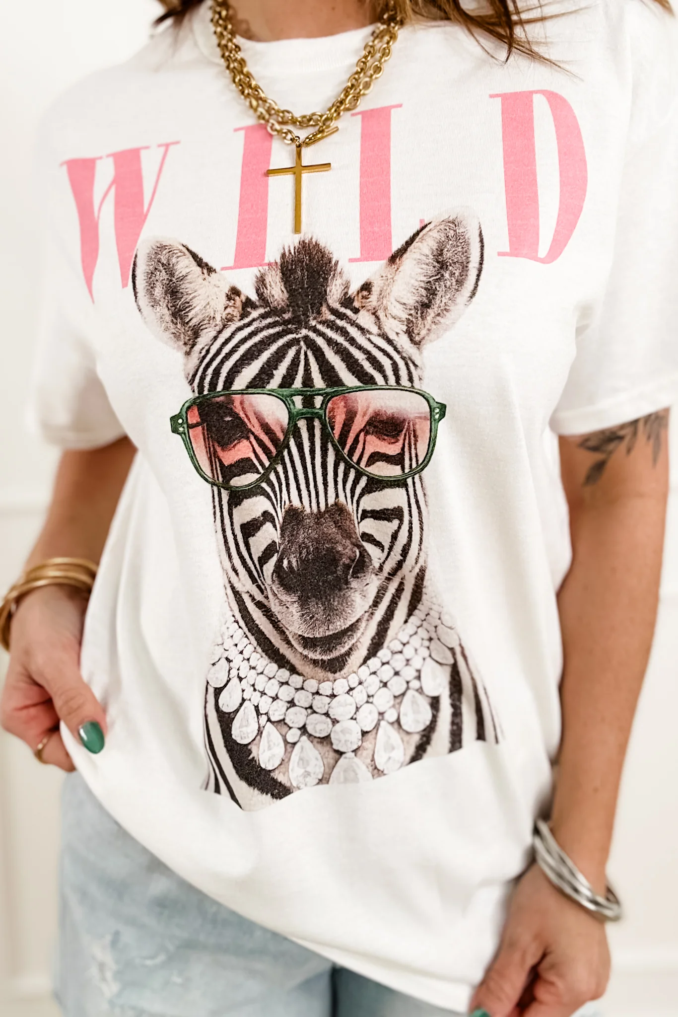 Plus/Reg Short Sleeve "Wild Zebra" Graphic Tee