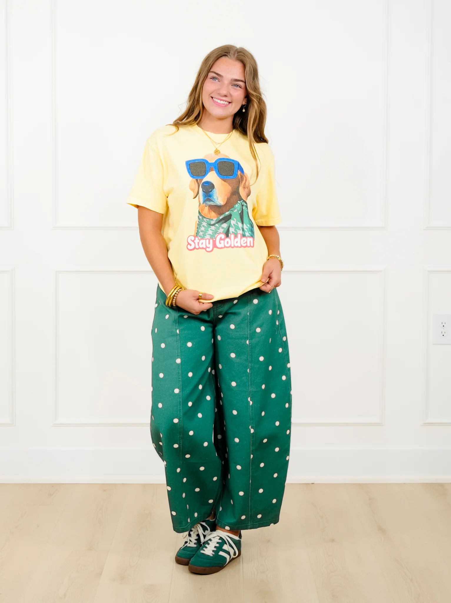 Plus/Reg Short Sleeve "Stay Golden" Graphic Tee - Image 2