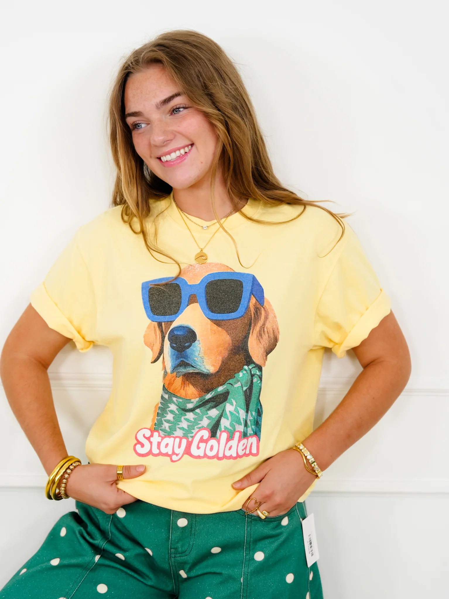 Plus/Reg Short Sleeve "Stay Golden" Graphic Tee - Image 5