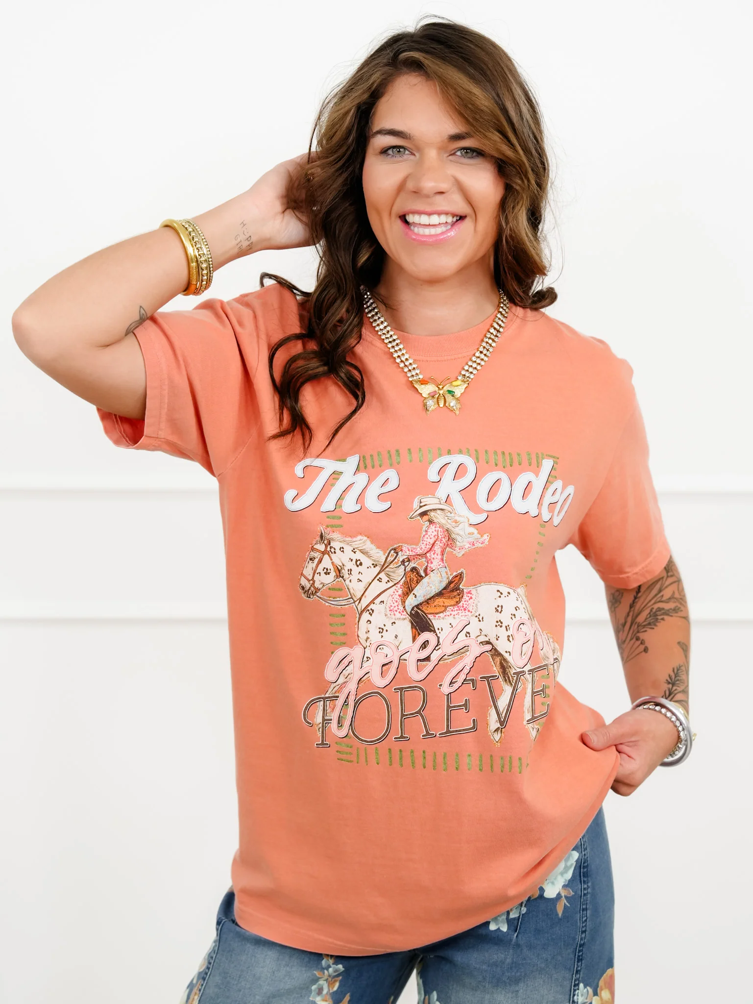 Plus/Reg Short Sleeve The Rodeo Forever Western Graphic Tee