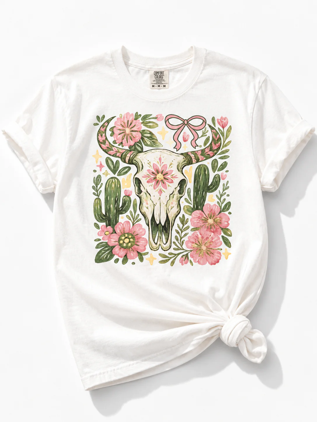 Plus/Reg Short Sleeve Western Floral Graphic Tee