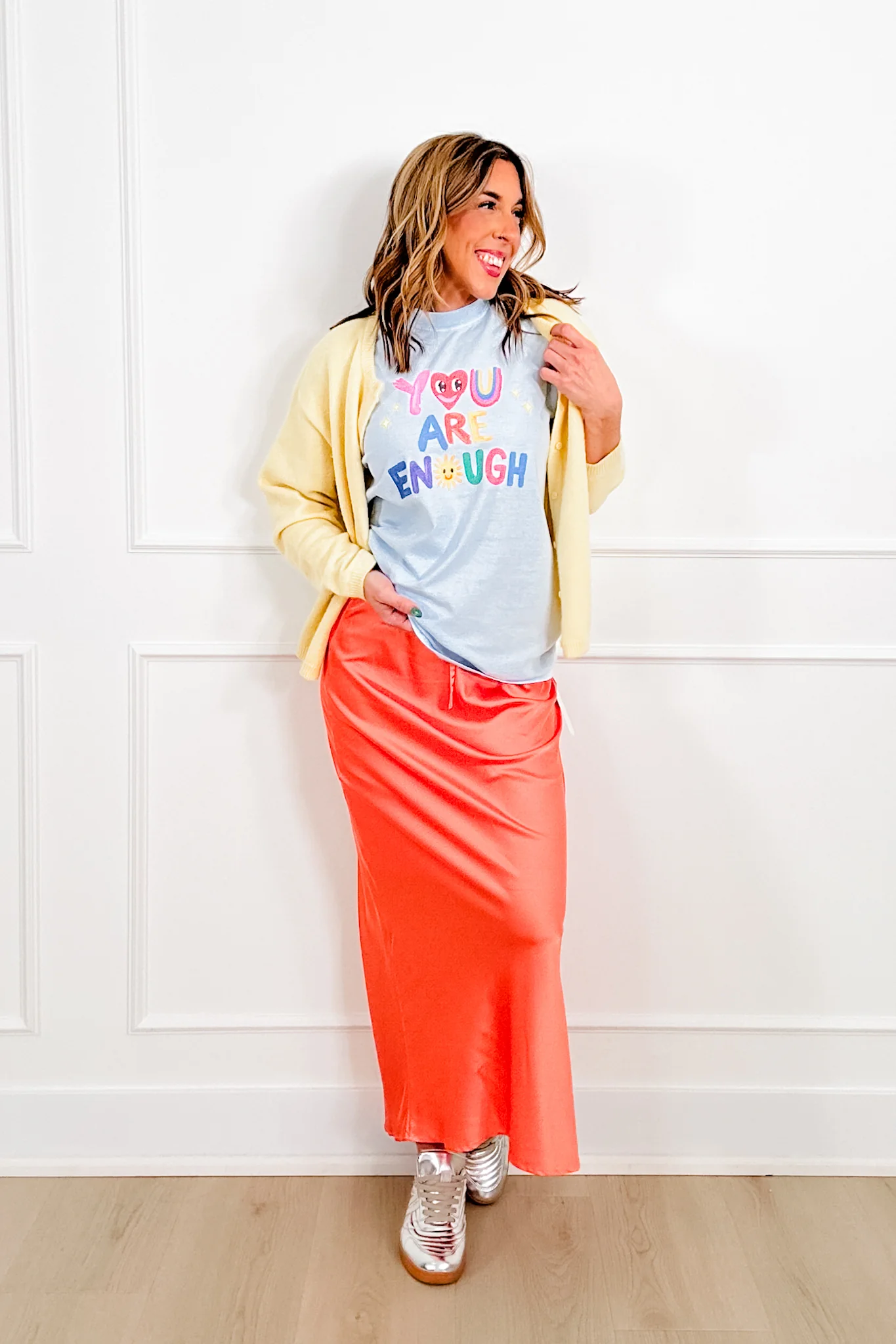 Plus/Reg Short Sleeve Whimsical "You Are Enough" Graphic Tee - Image 2