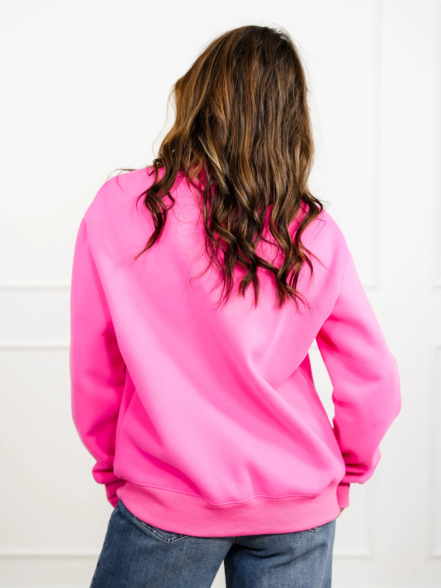 Plus/Reg Solid Long Sleeve Mock Neck Pullover Sweatshirt - Image 7