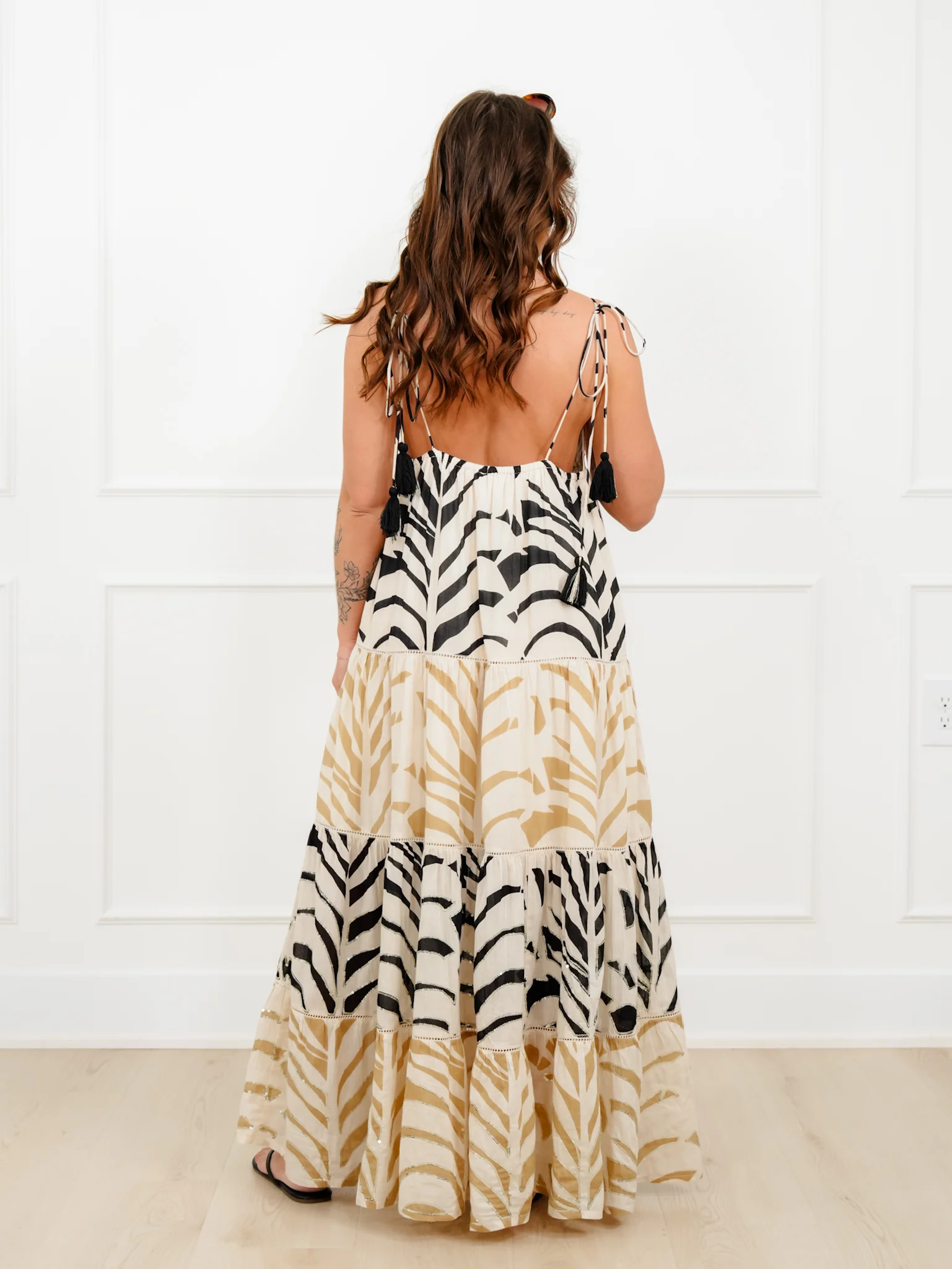 POL Zebra Print Sleeveless Tiered Maxi Dress - Image 4