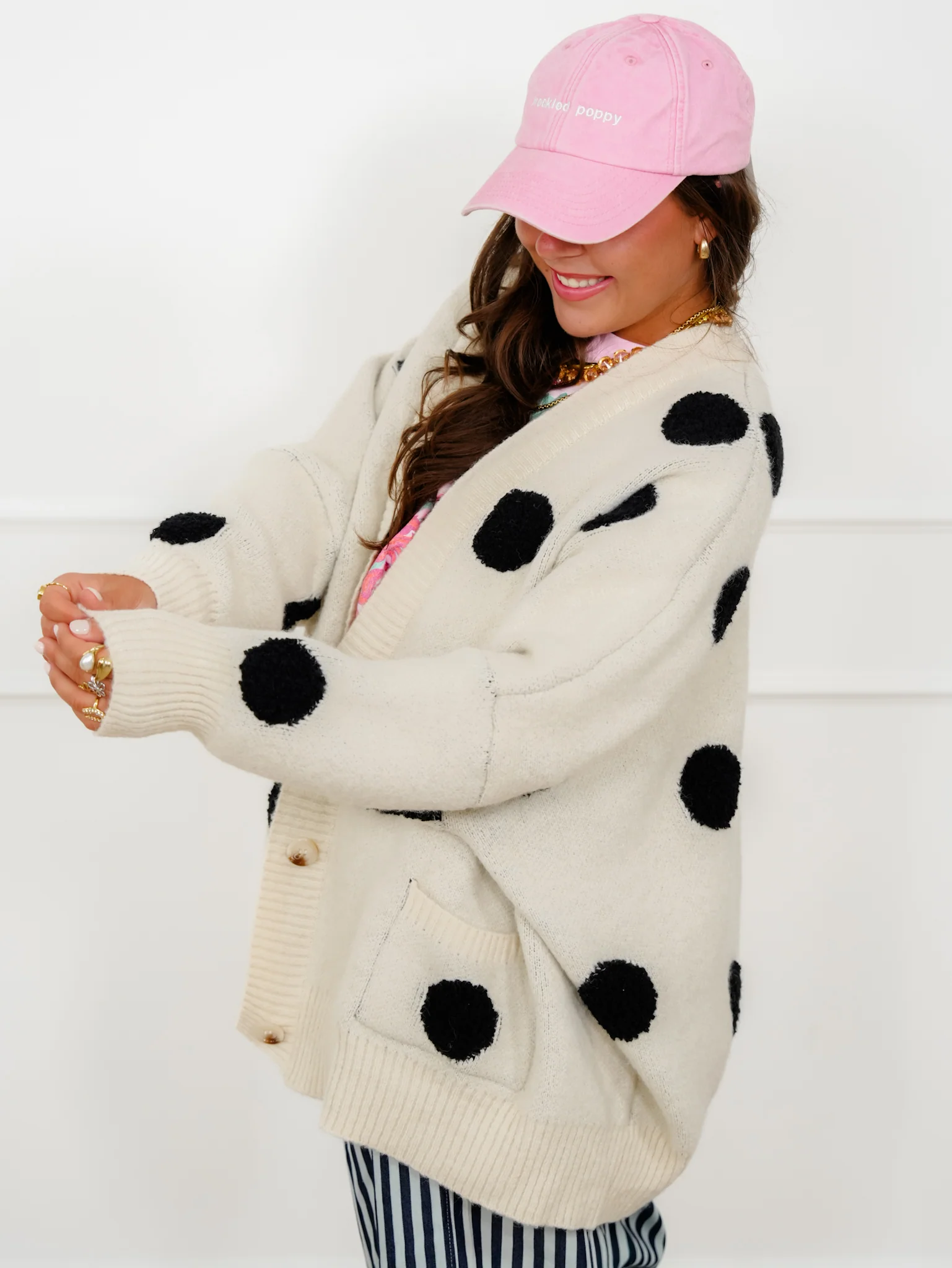 Restock! Polka Dot Long Sleeve Button Down Cardigan - Image 5