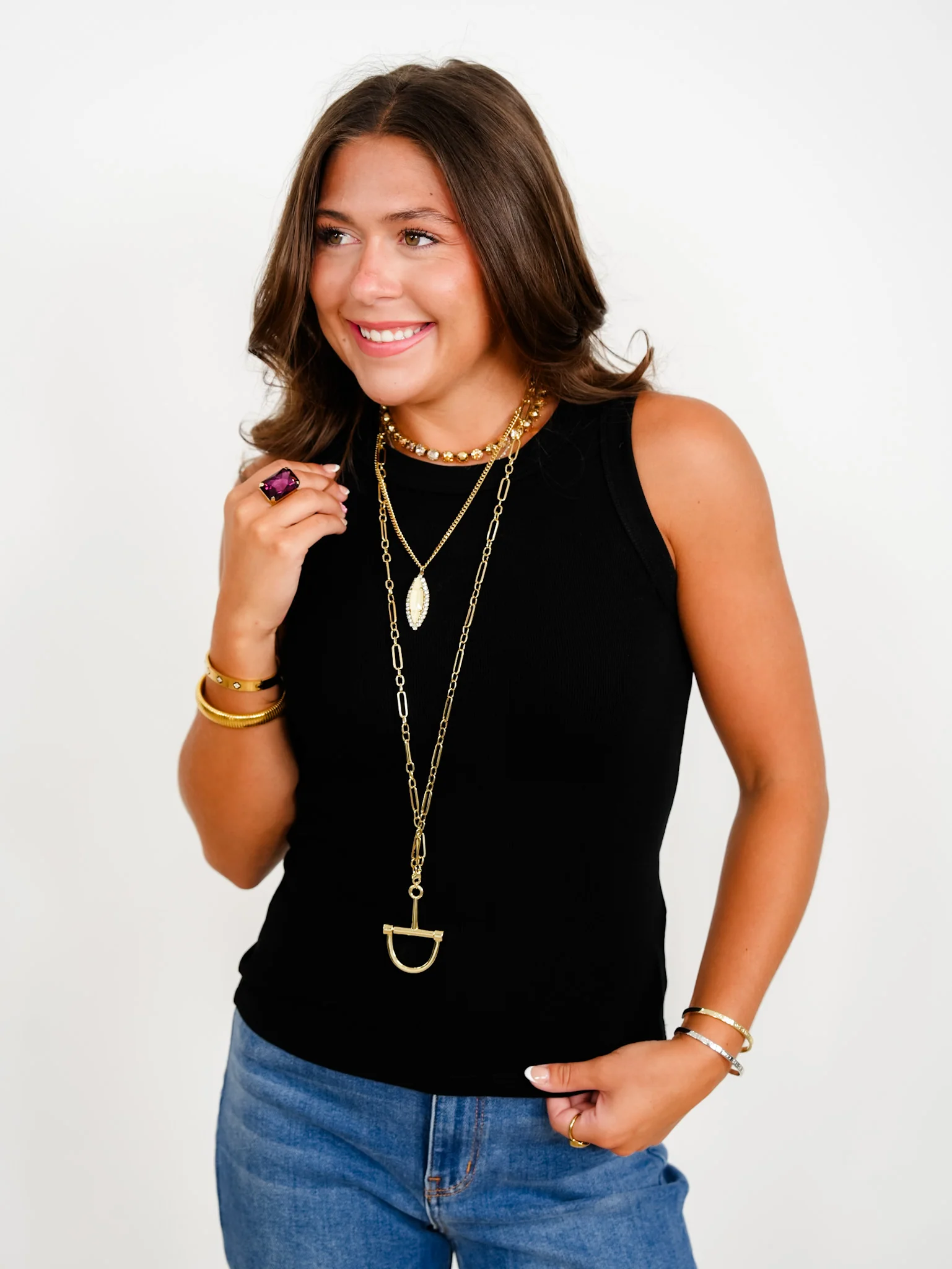 Ribbed Solid Knit Sleeveless Tank Top - Image 3