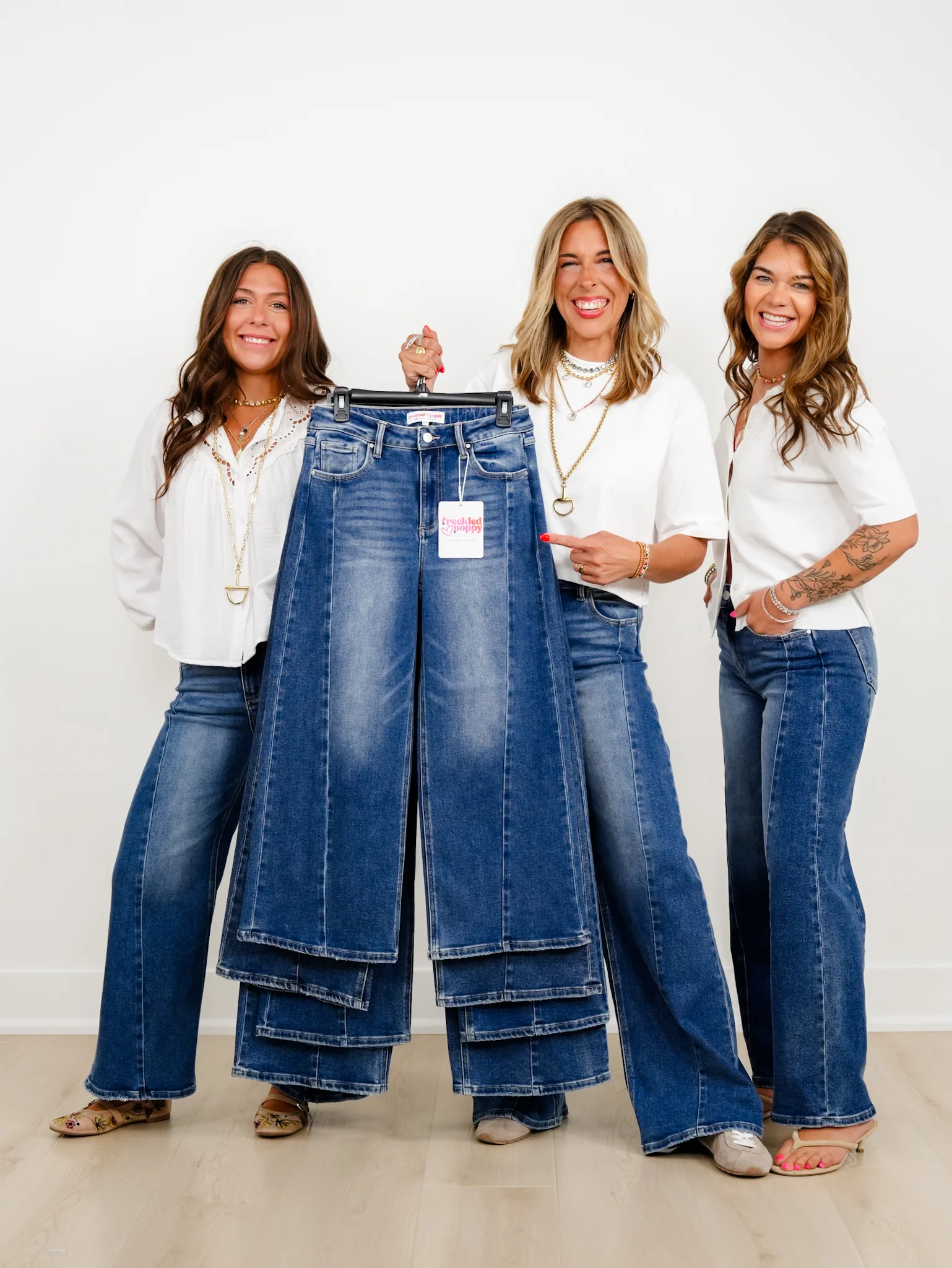 Restock! Risen The Willow Multi Inseam Dark Wash Wide Leg Seam Front Jeans - Image 4