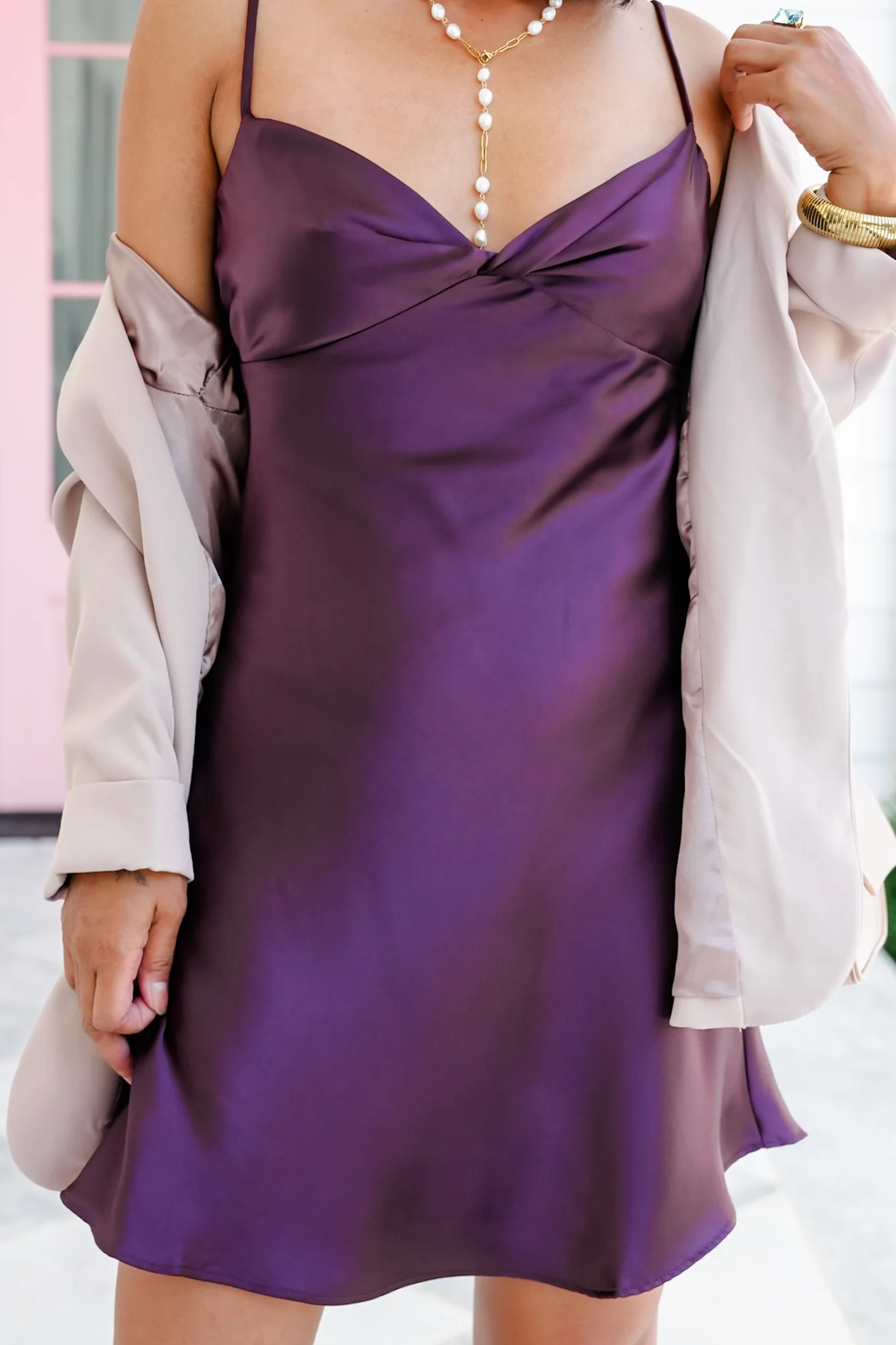 Satin Sleeveless Sweet Heart Neckline Mini dress - Image 8
