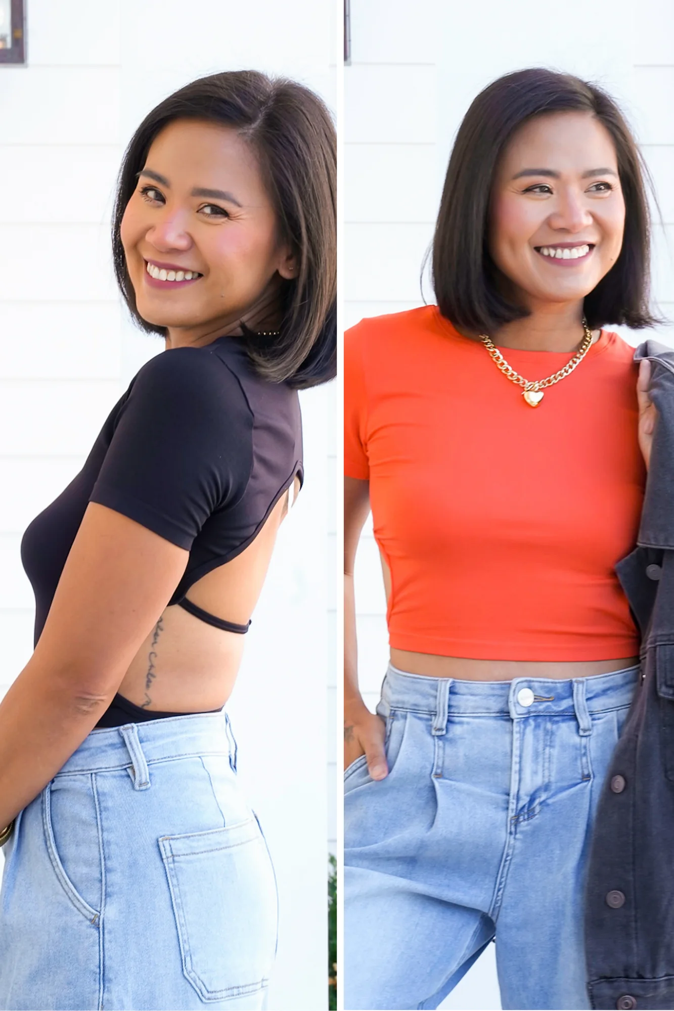 Short Sleeve Open Back Crop Top