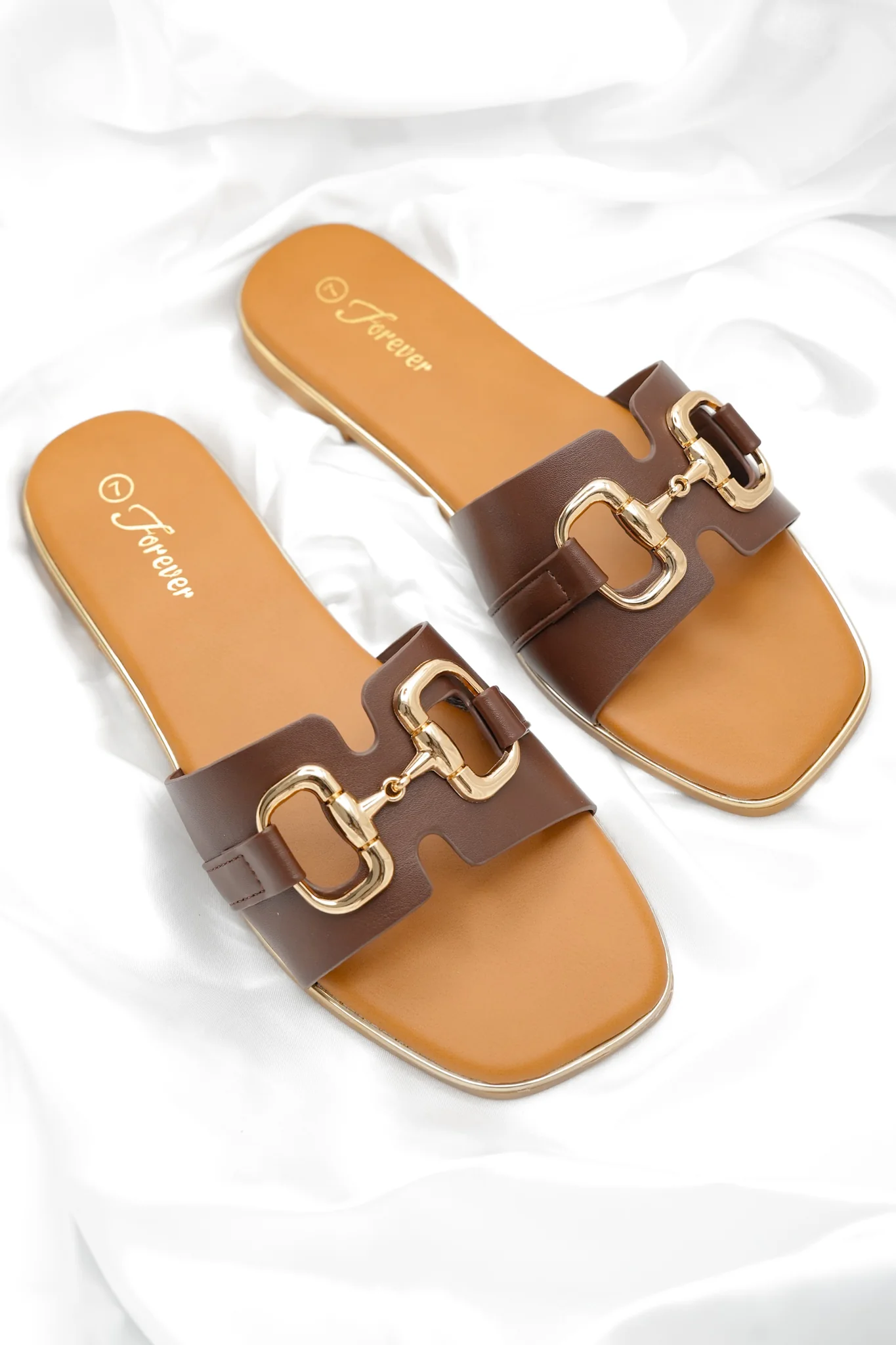 Buckle Detail Vegan Leather Slide Sandal - Image 4